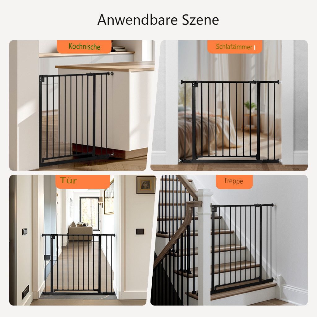 Comomy Türschutzgitter (Babygitter, Treppenschutzgitter Kinderspielgitter Haustiergitter), erweiterbar 75-103cm, Druckmontage