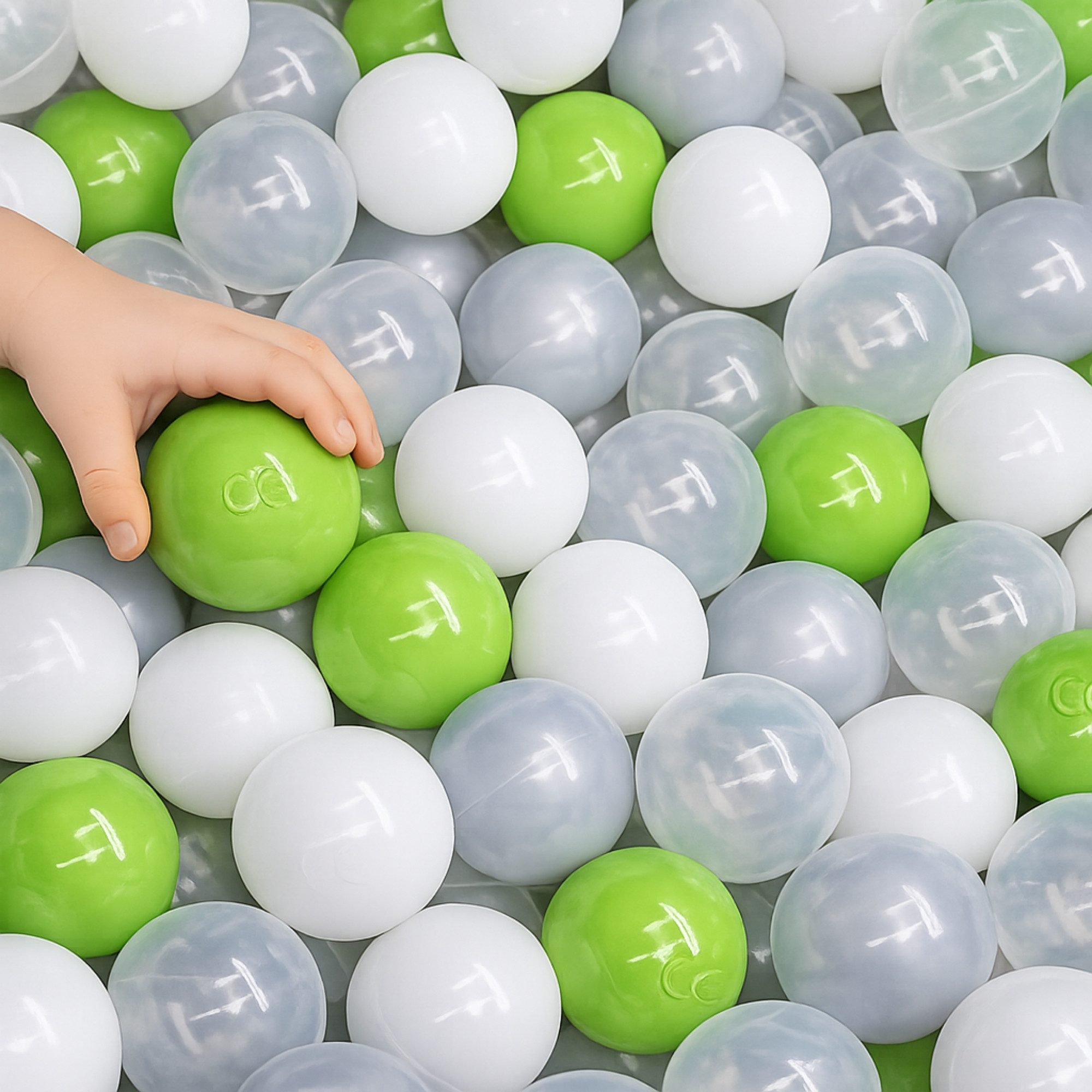 LittleTom Bällebad-Bälle Baby - 200 Bunte Bälle fürs Bällebad - Geprüfte Spielbälle für Kinder (200-St), Ab dem 1. Tag: Babybälle zum Greifen - Plastikbälle für den Bällepool