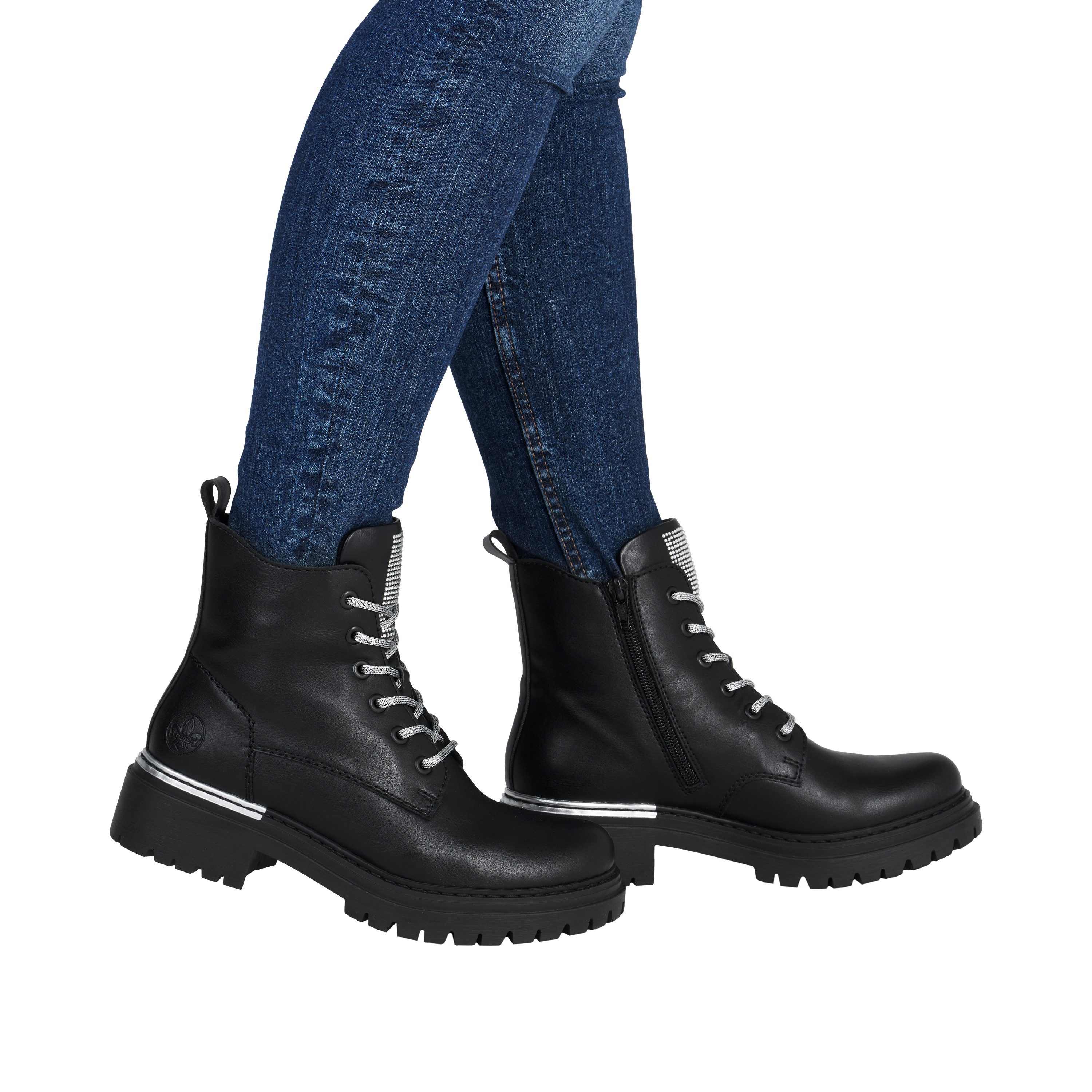 Rieker Schnürboots Schnürstiefelette, Profilsohle, mit praktischem Innenreißverschluss – Bild 5 von 5