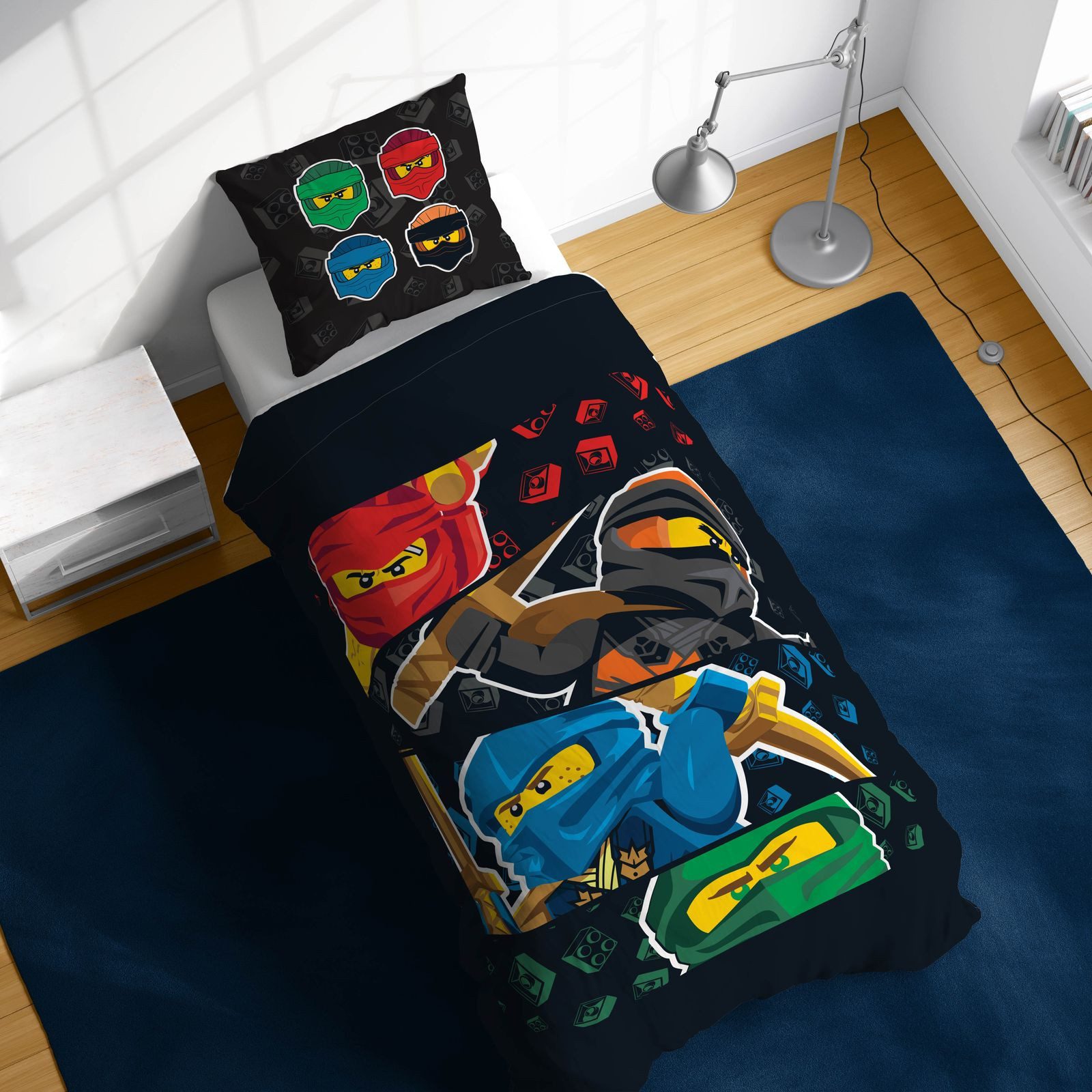 BrandMac Bettwäsche Lego Ninjago "The Four Elements" - Wende-Bettwäsche, 135x200 & 80x80, Baumwolle, 100% Baumwolle – Bild 2 von 4