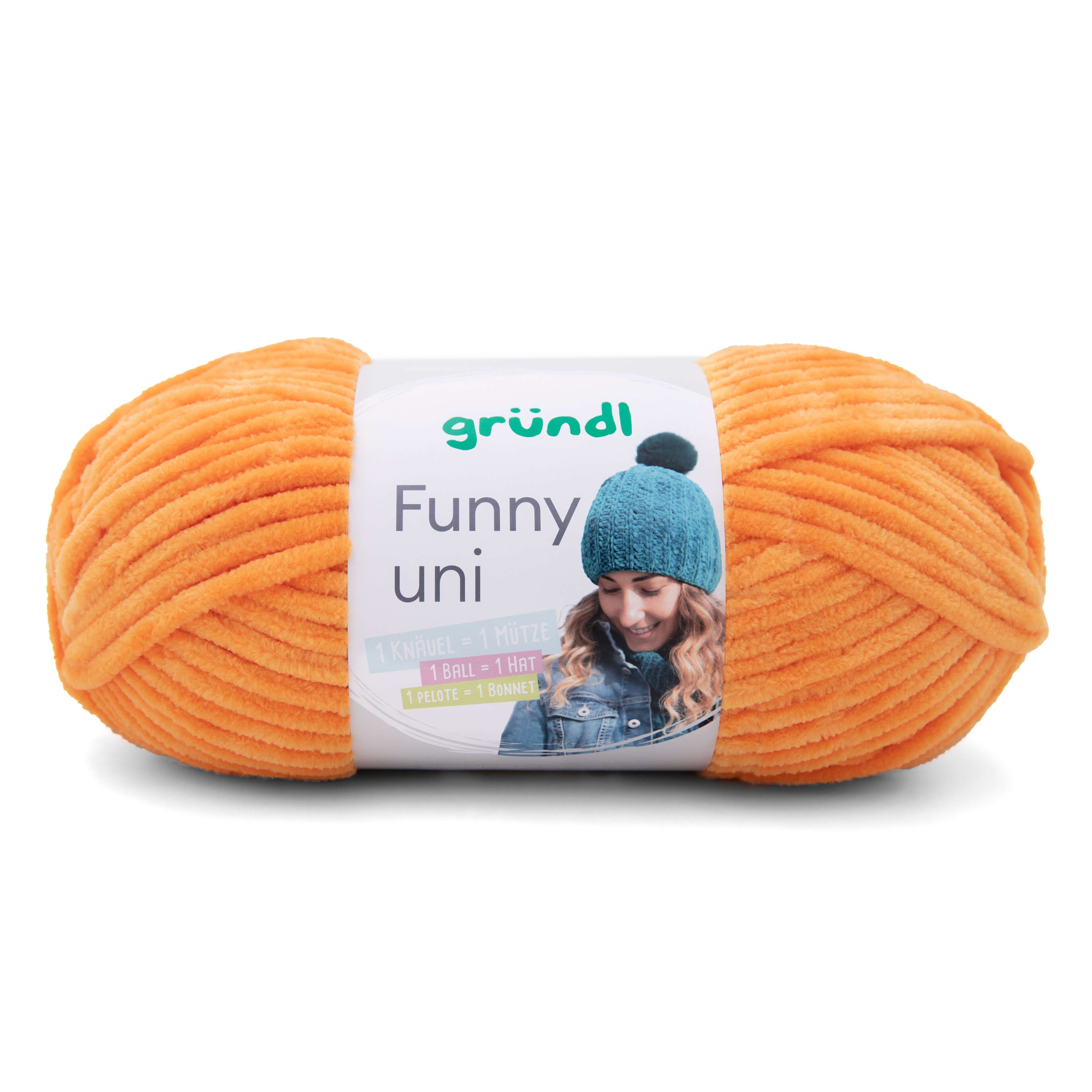 Gründl Funny Chenille Wolle uni einfarbig zum Stricken Häkeln, Chenillegarn Häkelwolle, 120,00 m (Chenillewolle, Flauschgarn, Kuschelwolle), weich und pflegeleicht