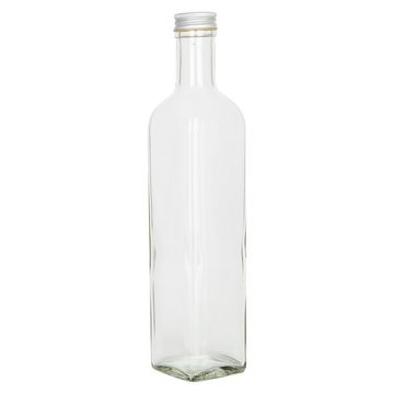 MamboCat Einmachglas 12er Set Marasca 500ml Flasche + Schraubdeckel silber Aluminium PP31,5, Glas