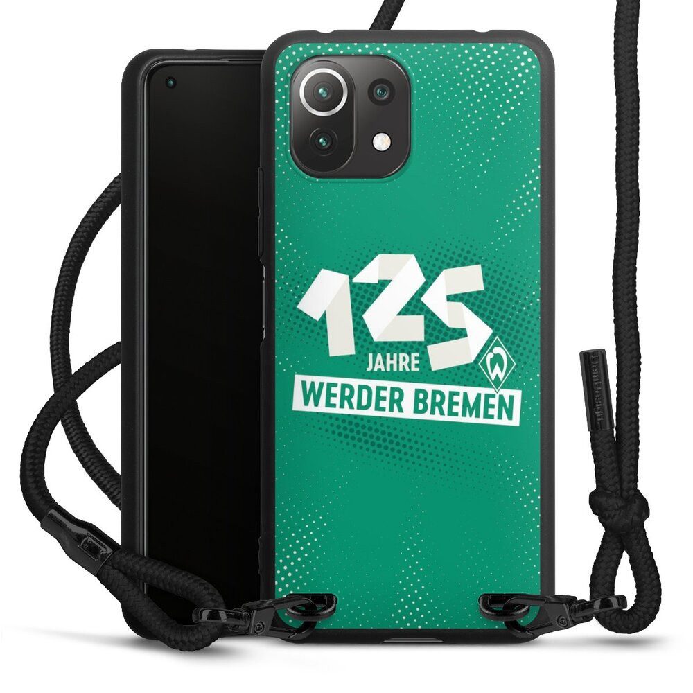 DeinDesign Handyhülle 125 Jahre Werder Bremen Offizielles Lizenzprodukt, Xiaomi Mi 11 Lite 5G Premium Handykette Hülle mit Band Cover mit Kette