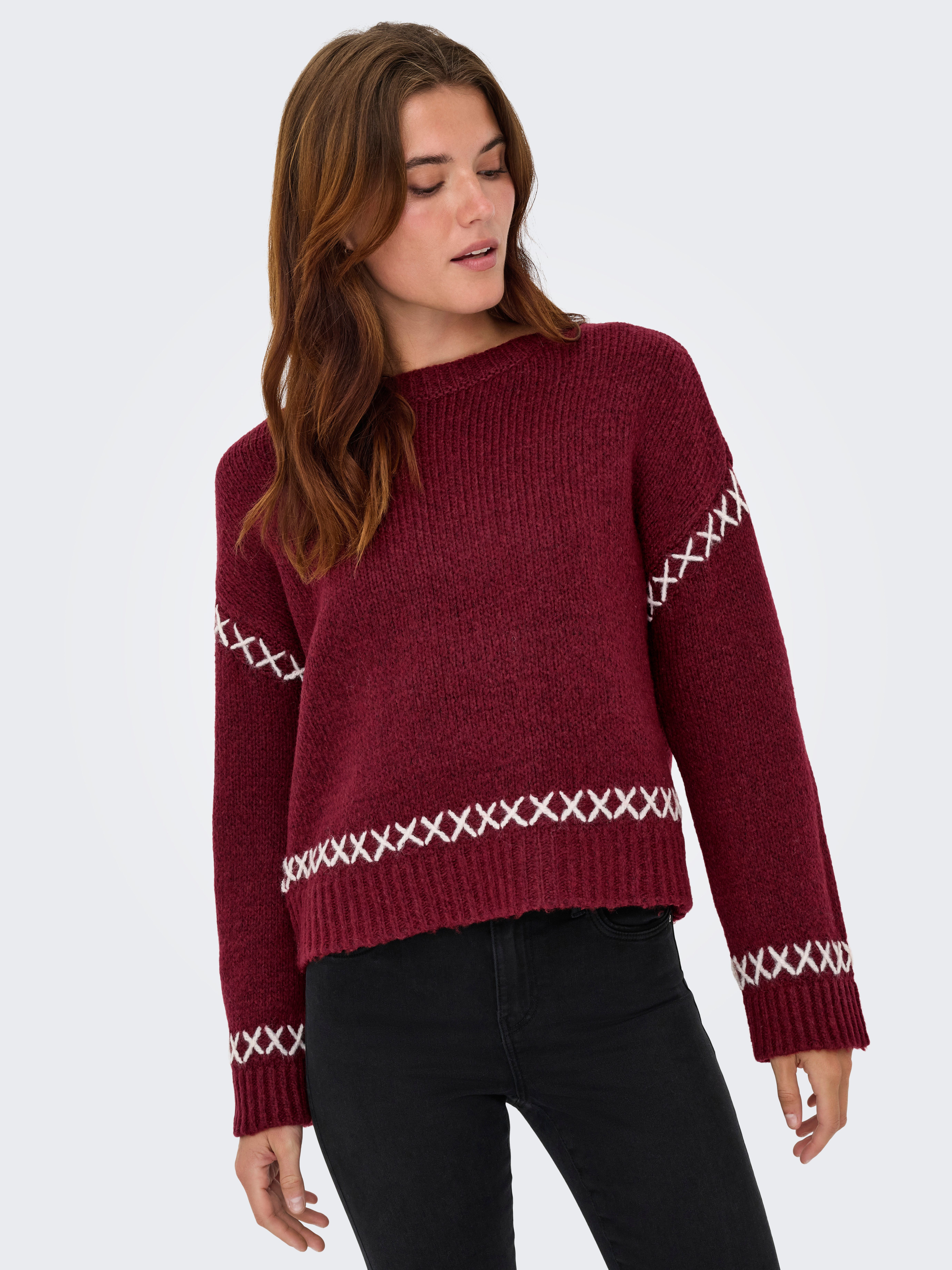 ONLY Rundhalspullover ONLAMANDA LIFE LS O-NECK günstig online kaufen