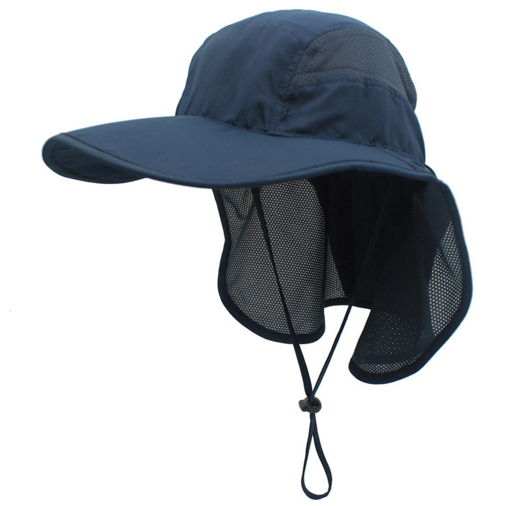 FOUORTUNATE-BEE Sonnenhut Sonnenhut mit Nackenschutz UV Schutz Outdoor Hut Faltbar Unisex Für Wandern Angeln Strand Camping Safari und Outdoor Reisen
