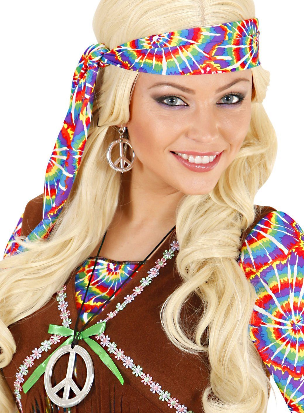 Widdmann Ohrring und Ketten Set Schmuckset Hippie - für Hippie Faschingskos günstig online kaufen