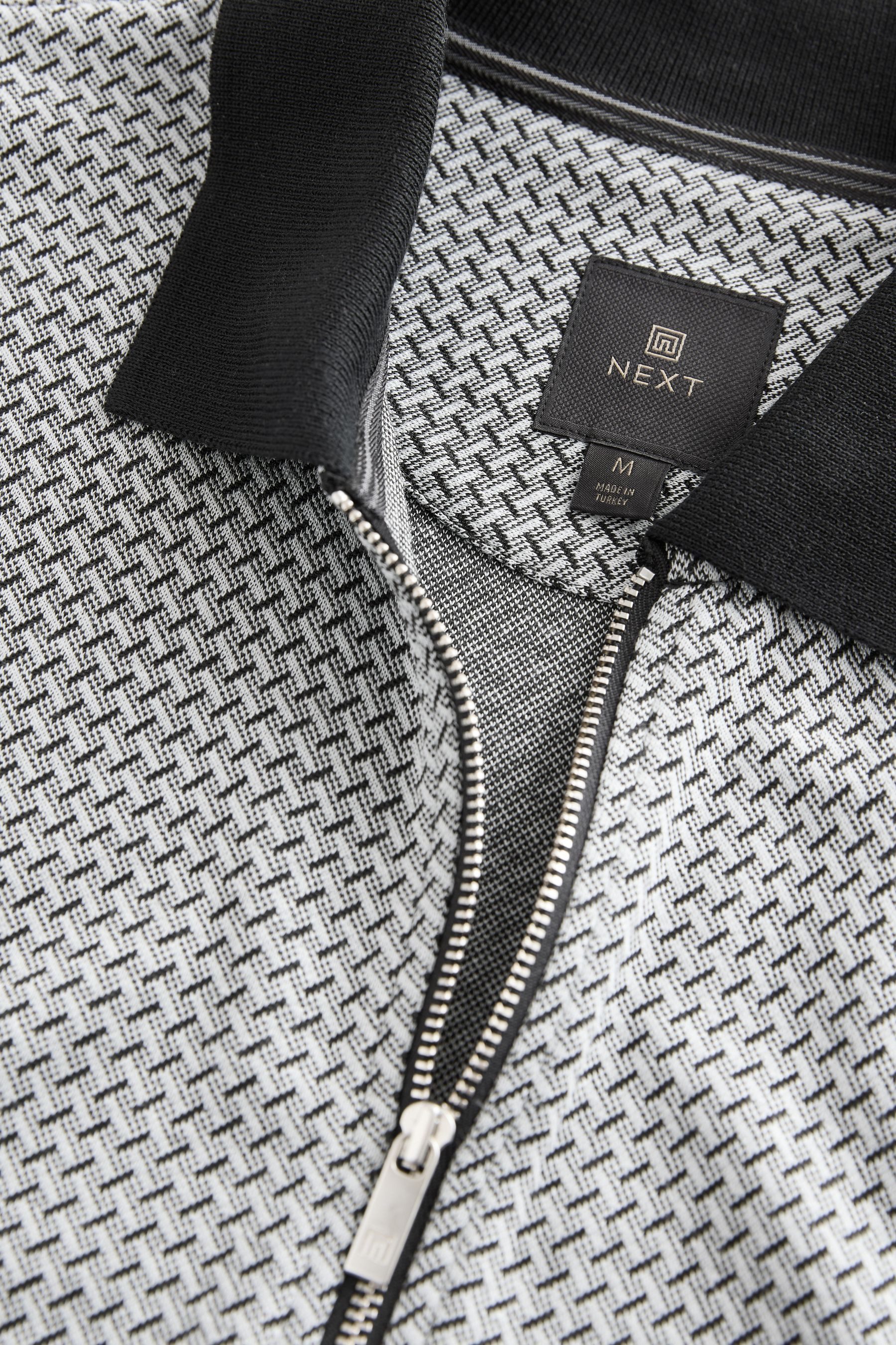 Next Poloshirt Poloshirt mit Reißverschluss und Geo-Muster (1-tlg) günstig online kaufen