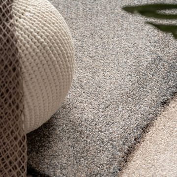 Teppich Modern Wohnzimmer Webteppich Style Wellen Meliert Grau Beige Creme, TT Home, Läufer, Höhe: 14 mm