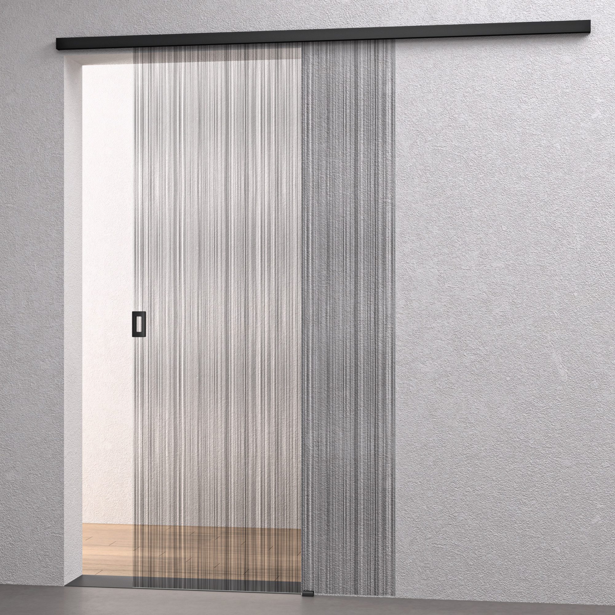 Mai & Mai Glasschiebetür Komplettset schiebetür softclose 8mm ESG aus Alu H: 205cm Mu001, Aluminiumkonstruktion