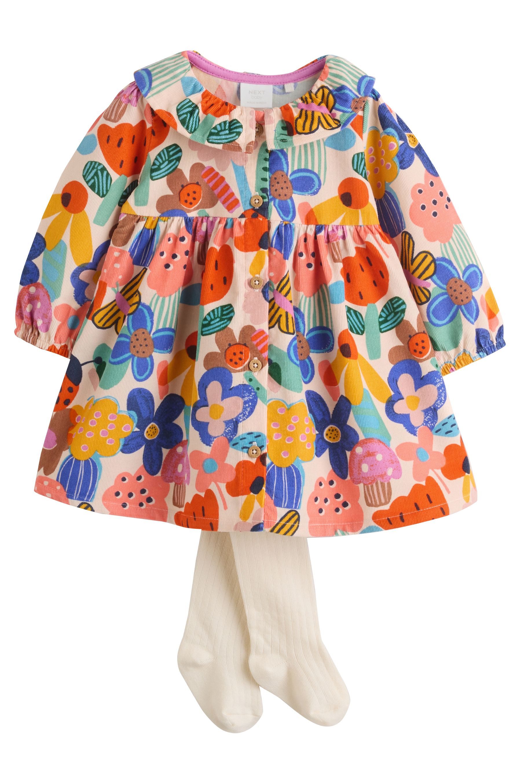 Next Cordkleid 2-teiliges Baby-Set mit Kleid + Strumpfhose (2-tlg)