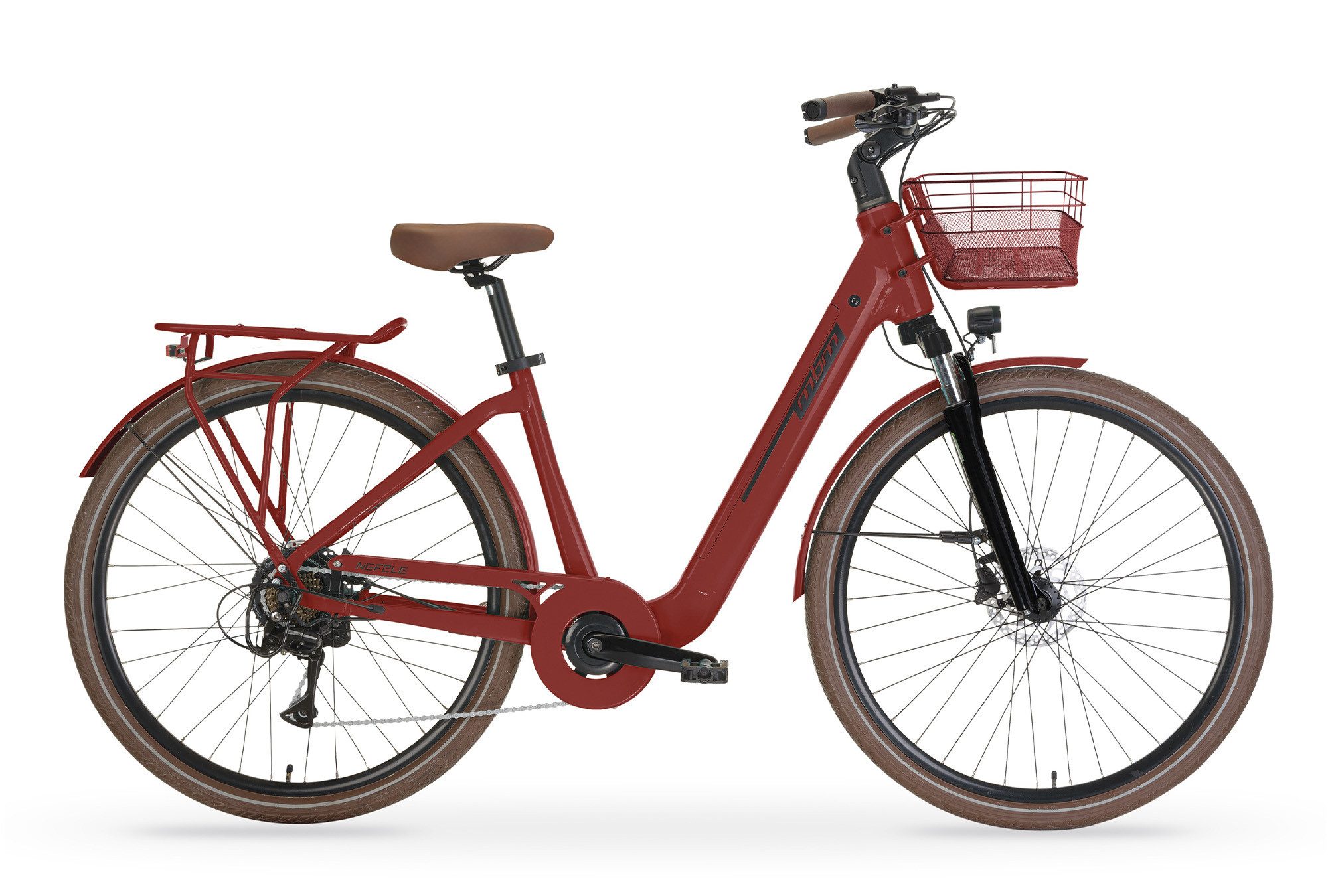 MBM E-Bike, 7 Gang 7-Gang Shimano Acera Schaltwerk, 7-Gang Shimano Acera Schaltwerk, Bürstenloser, wartungsfreierEtrotek Heckmotor 45Nm, 540 Wh, Elektro-Citybike NEFELE 26 Zoll