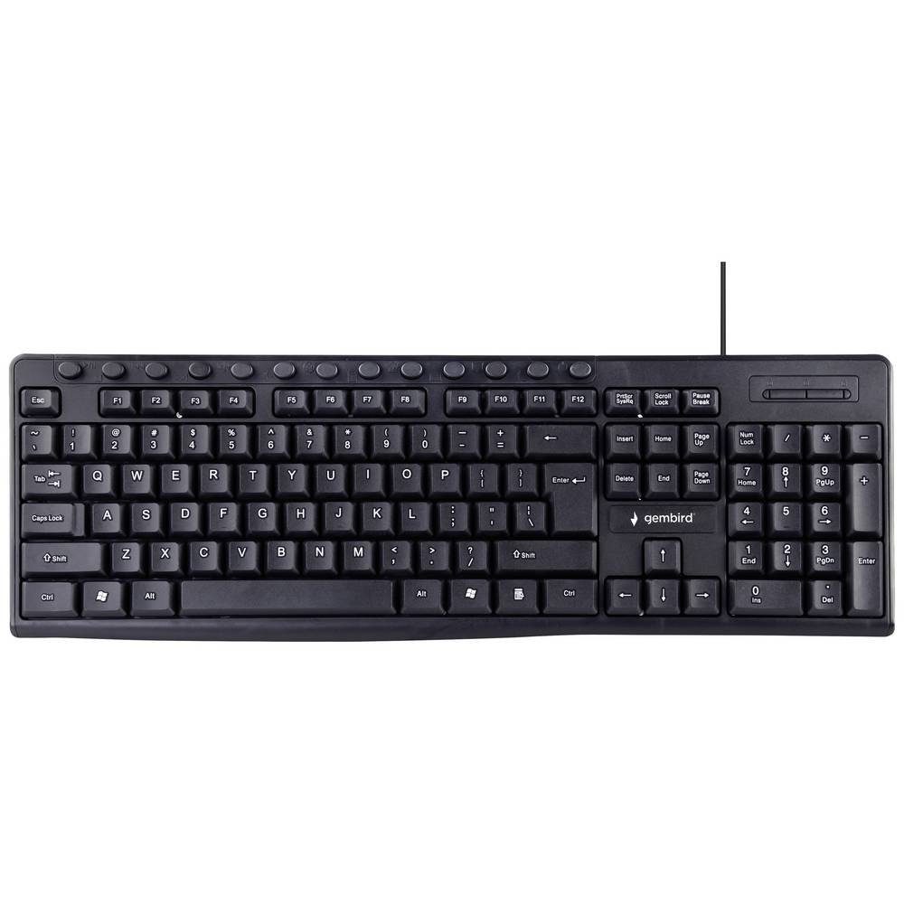 Gembird Standard Multimedia-Tastatur KB-UM-107-DE Tastatur (Multimediatasten, Geräuscharme Tasten)