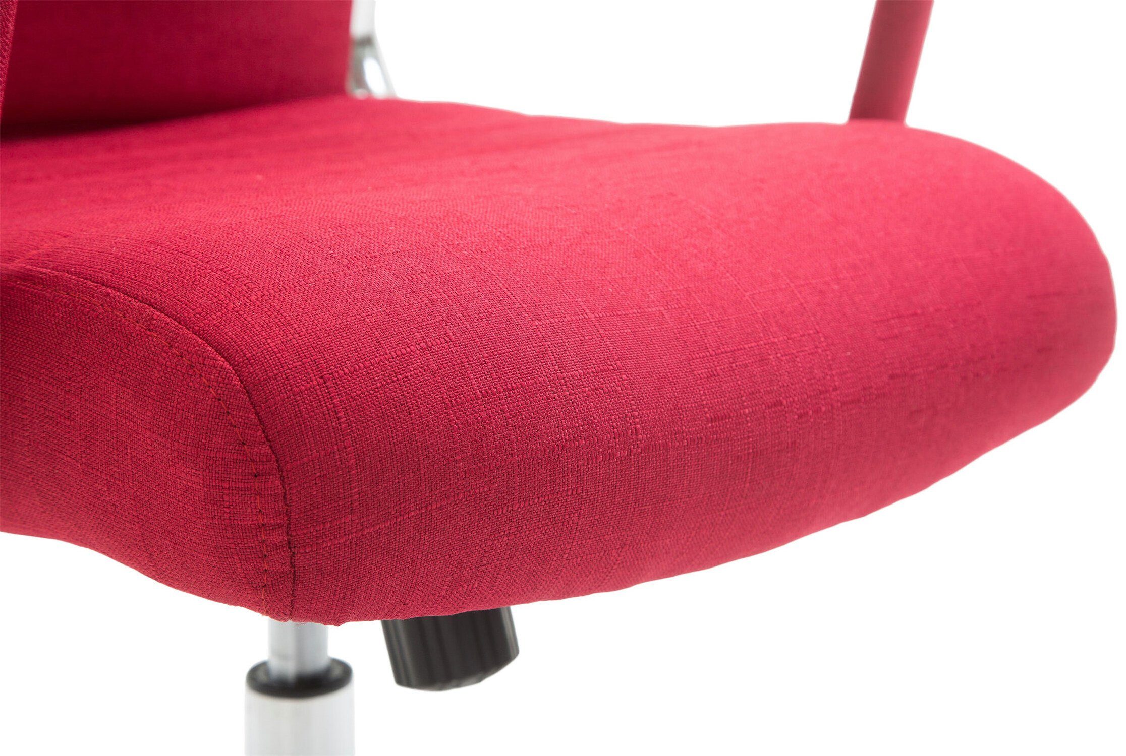 Sitz: Chefsessel, mit Koro - bequemer Stoff Bürostuhl TPFLiving Rückenlehne XXL), 360° Bürostuhl chrom Gestell: höhenverstellbar (Schreibtischstuhl, drehbar - Drehstuhl, und Metall rot