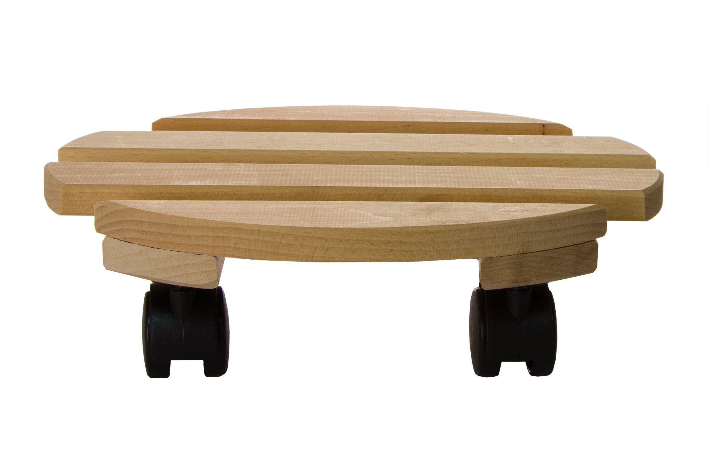 BigDean Blumentopfuntersetzer Pflanzenroller rund Buchenholz Holz 30cm 120Kg Rolluntersetzer, Zubehör für Pflanztöpfe, Set, 1-tlg., Massivholz, Buche, 30cm rund, 120kg