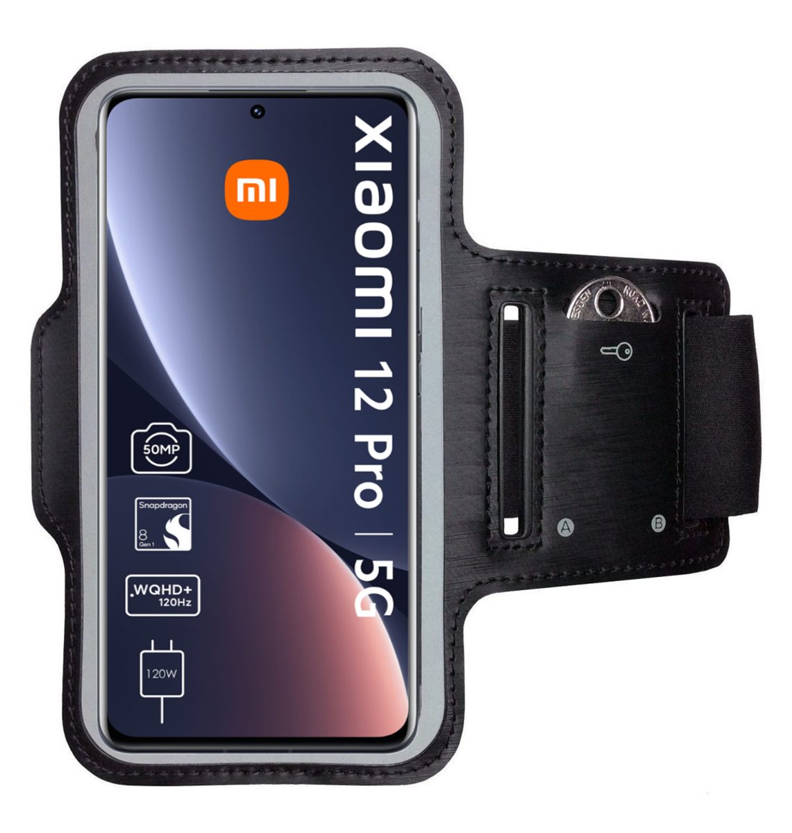 CoverKingz Handyhülle Sportarmband für Xiaomi 12 Pro Sport Fitness Armband Laufhülle, Sport Schutzhülle Schlüsselfach Handyhülle Jogging Schutztasche Etui