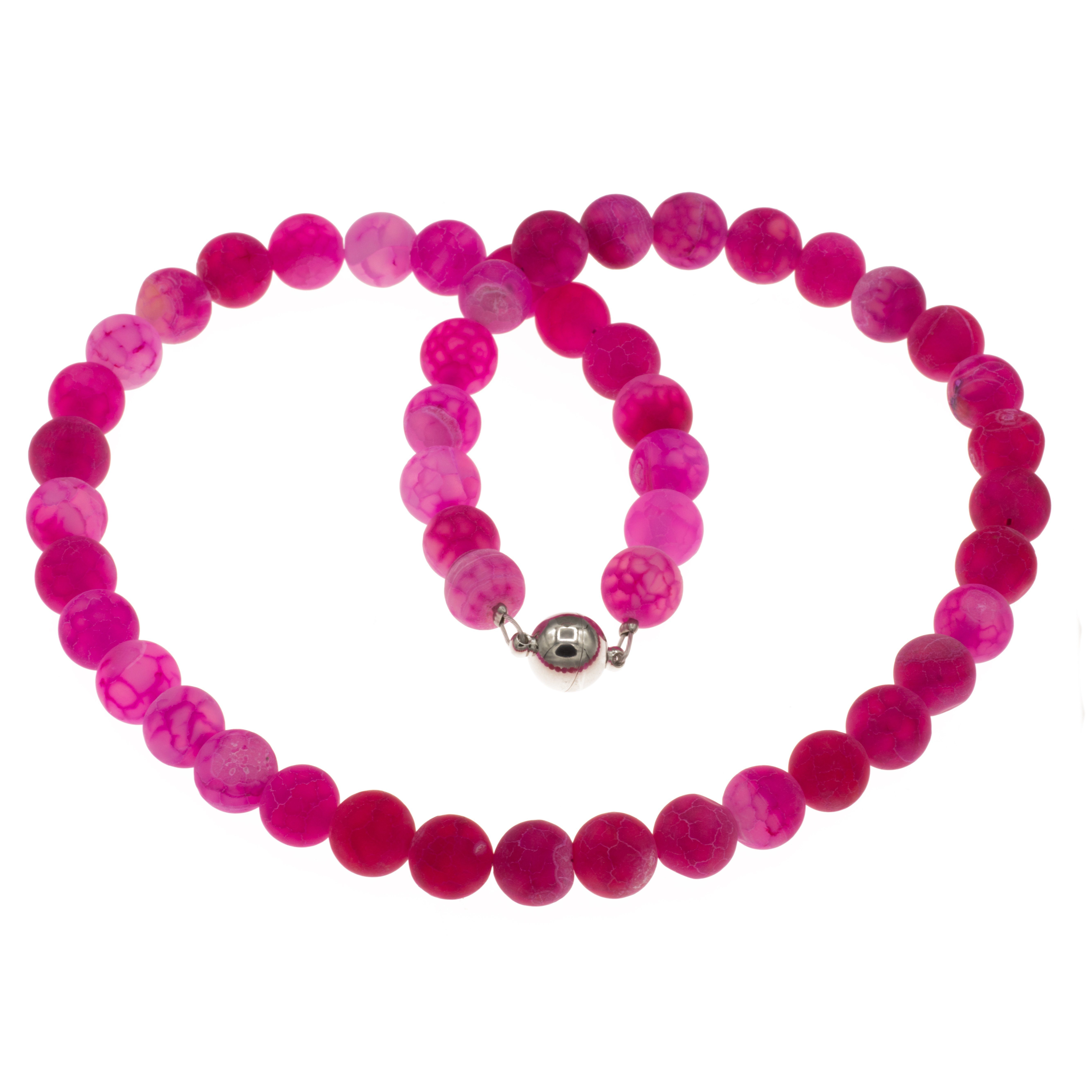 Bella Carina Perlenkette Edelsteinen intensives kette mit mm pink Perlen, Pink 10 intensives Achat