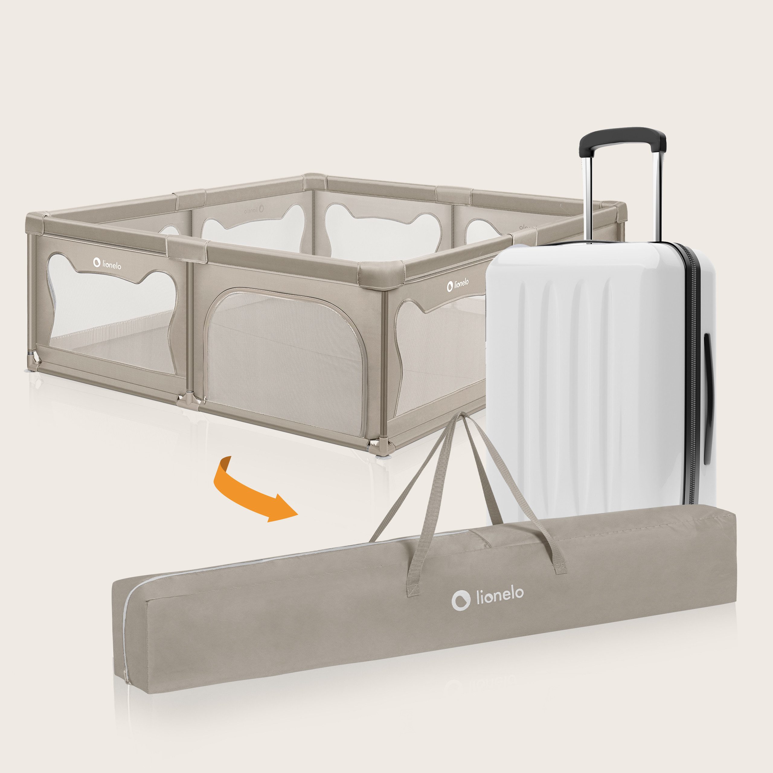 lionelo Laufgitter WILLOW XL oder WILLOW (Set), sehr große Spielfläche, 2 abschließbare Seiteneingänge