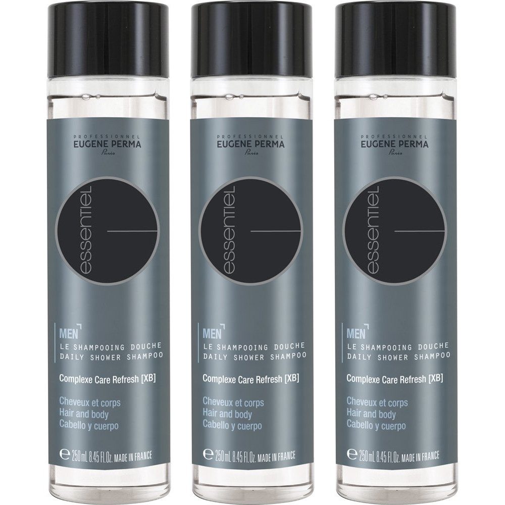 EUGENE PERMA Haarshampoo Prof. Essentiel Shampoo für Männer für die Dusche, Haare/Körper 250 ml, 3-tlg.