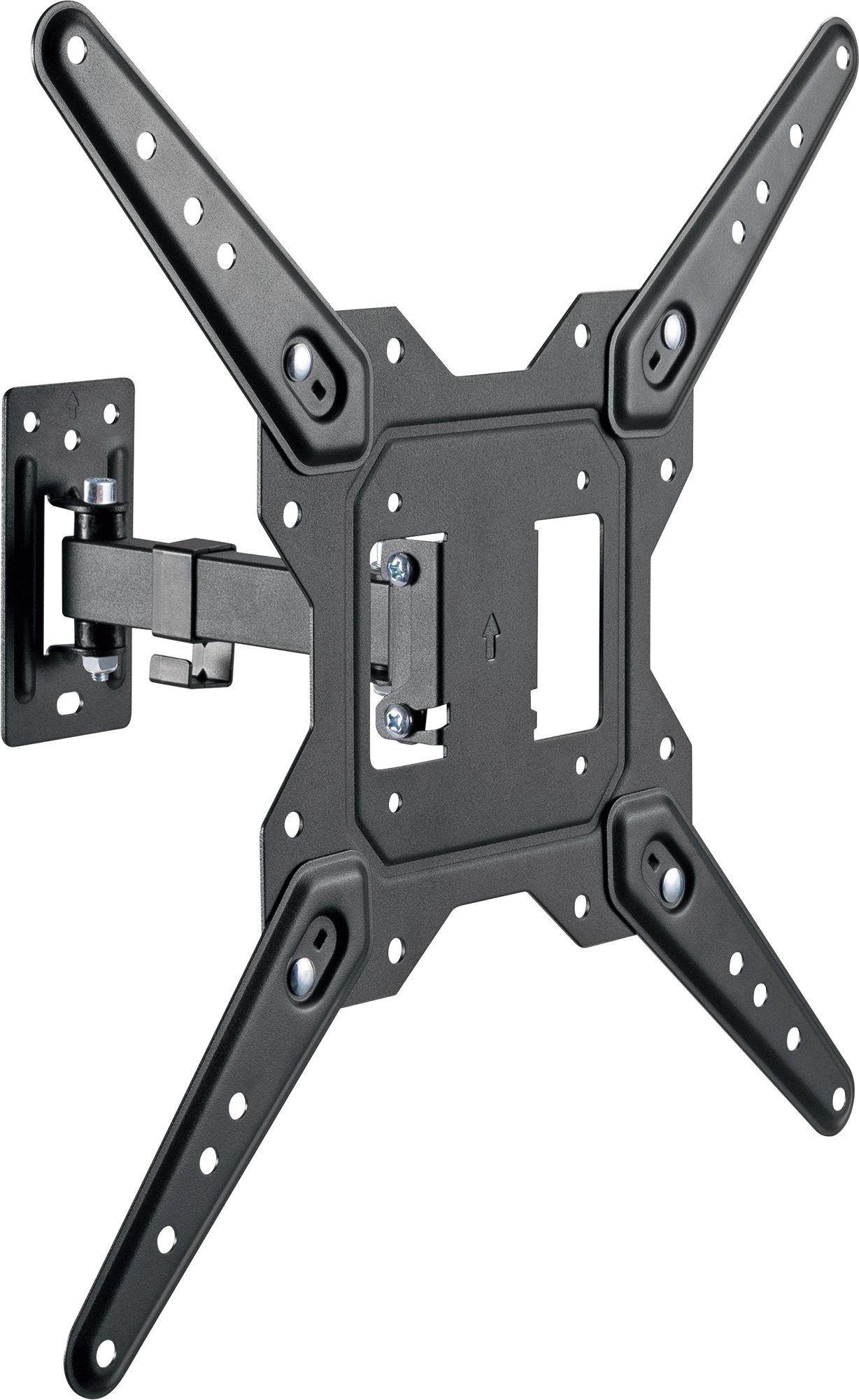 Schwaiger TV-Wandhalterung LWH23040, (bis 55 Zoll, neigbar, schwenkbar, bis 30kg, bis 400x400mm, integrierte Kabelführung, schwarz)