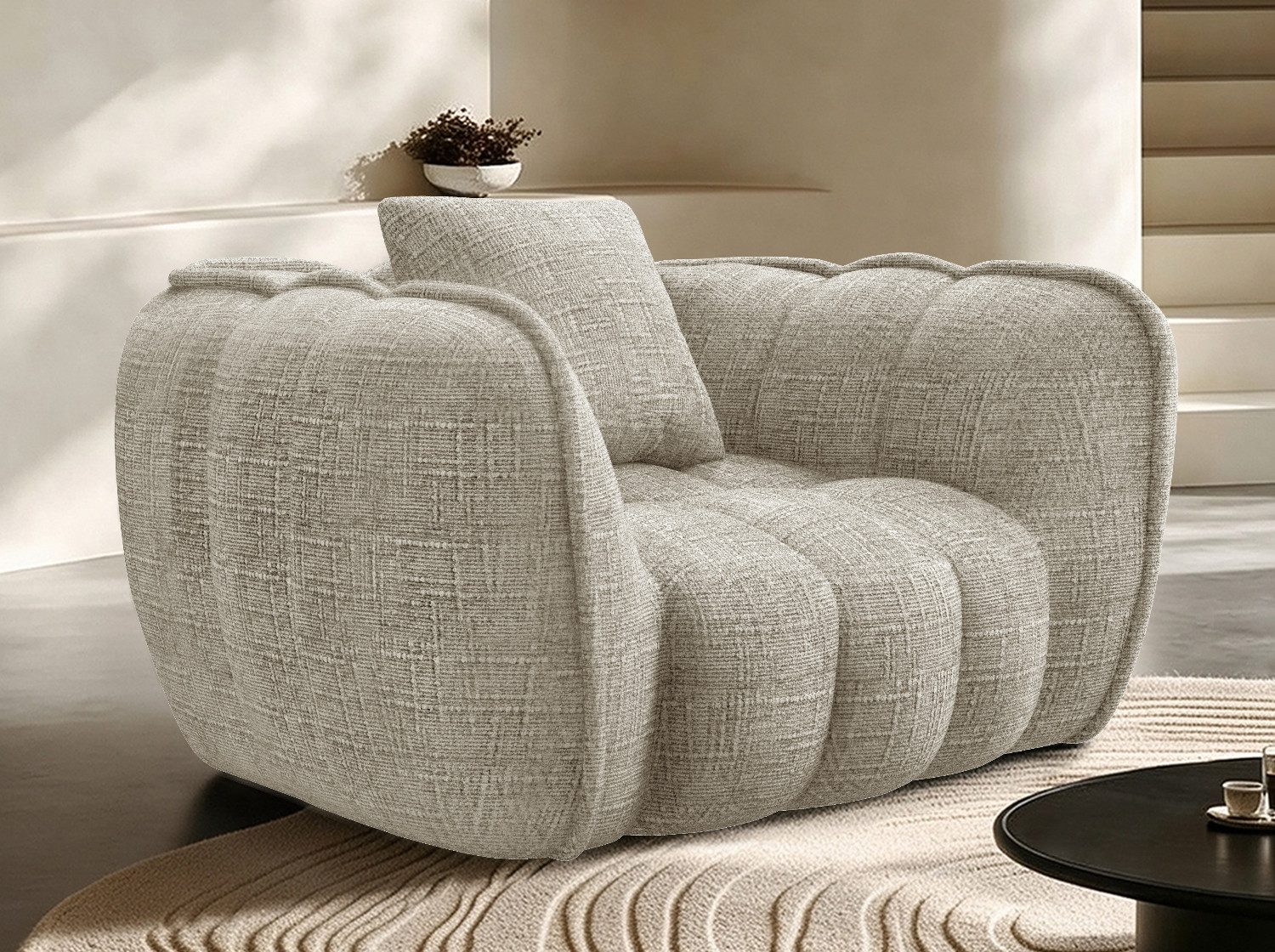 Elekiatech Sofa Stoffsofa,Sofa in Blumenform,Ergonomischer Einzelsessel,Chenille-Sofa, Geeignet für Wohnzimmer, Wohnungen, Schlafzimmer oder Gästezimmer, Keine Montage erforderlich