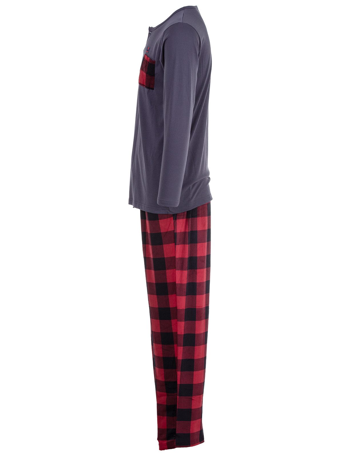 Henry Terre Pyjama Pyjama Set Langarm - Carlo mit Velour günstig online kaufen