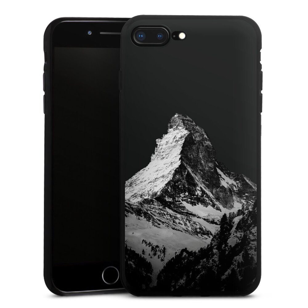 DeinDesign Handyhülle Berg Schnee Alpspitze Snow Capped Mountains Grayscale, Apple iPhone 7 Plus Silikon Hülle Bumper Case Handy Schutzhülle