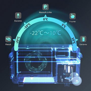 Woltu Thermobehälter, Auto Kompressor Kühlbox 30L, USB-Schnittstell Rollen