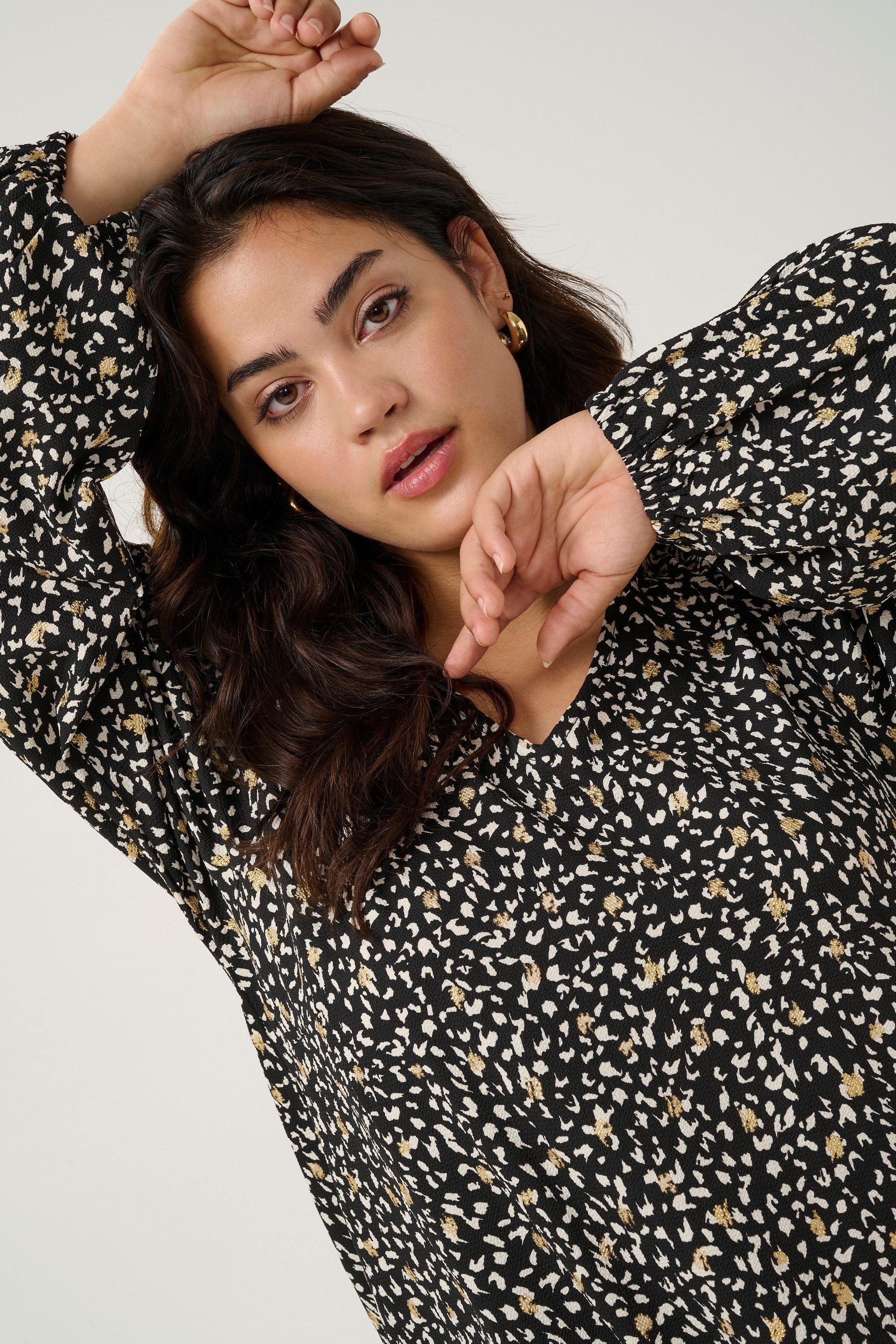 KAFFE Curve Blusenkleid Kleid KCmalena Große Größen