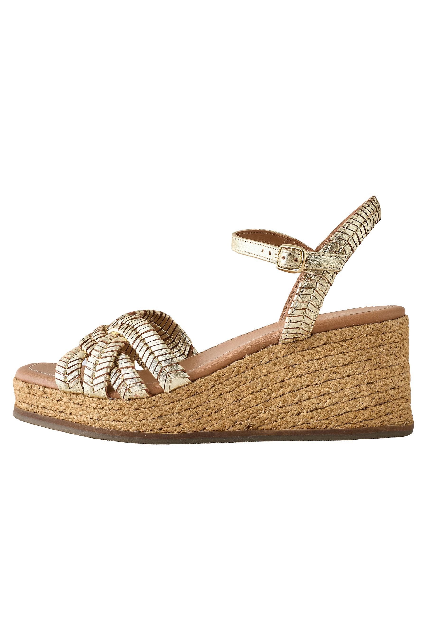 Next Forever Comfort® Leder-Wedges mit Flechtdesign Keilsandalette