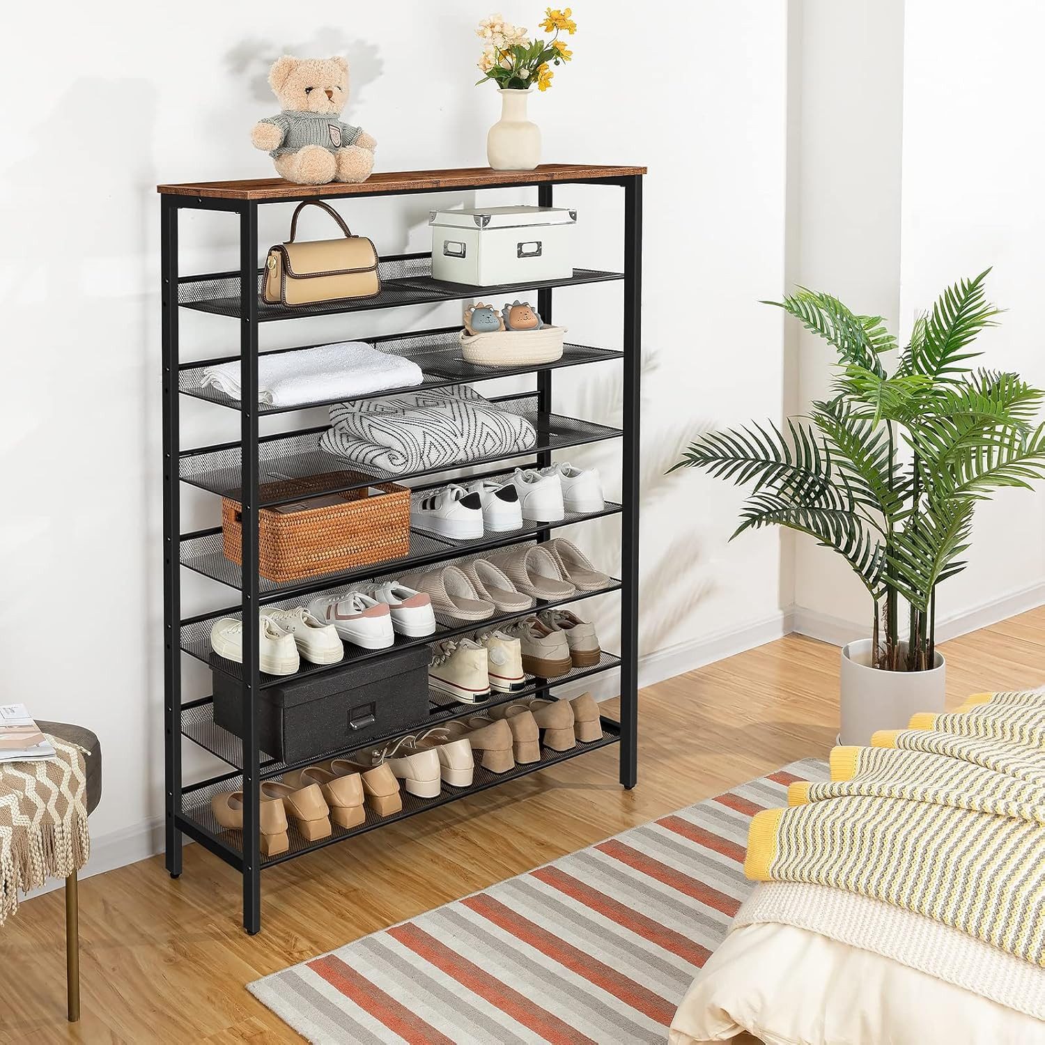 Hoobro Schuhregal, 8-stöckiges Schuhschrank hoch, Große schmal Schuhablage, günstig online kaufen