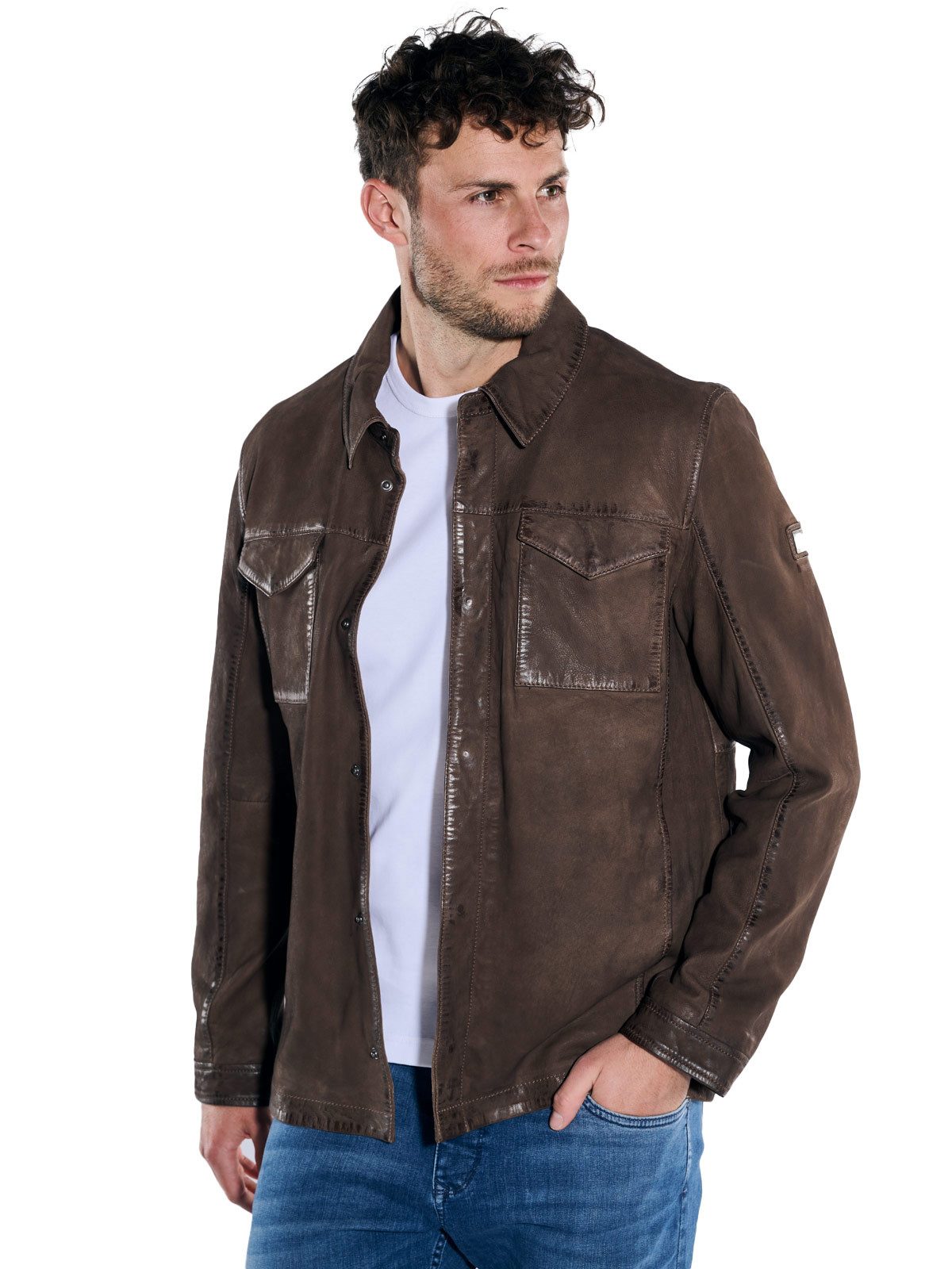 Lederjacke Lederjacke im Hemd-Design