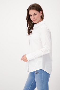 Monari Longbluse Weiße Bluse mit Langarm und Satinband