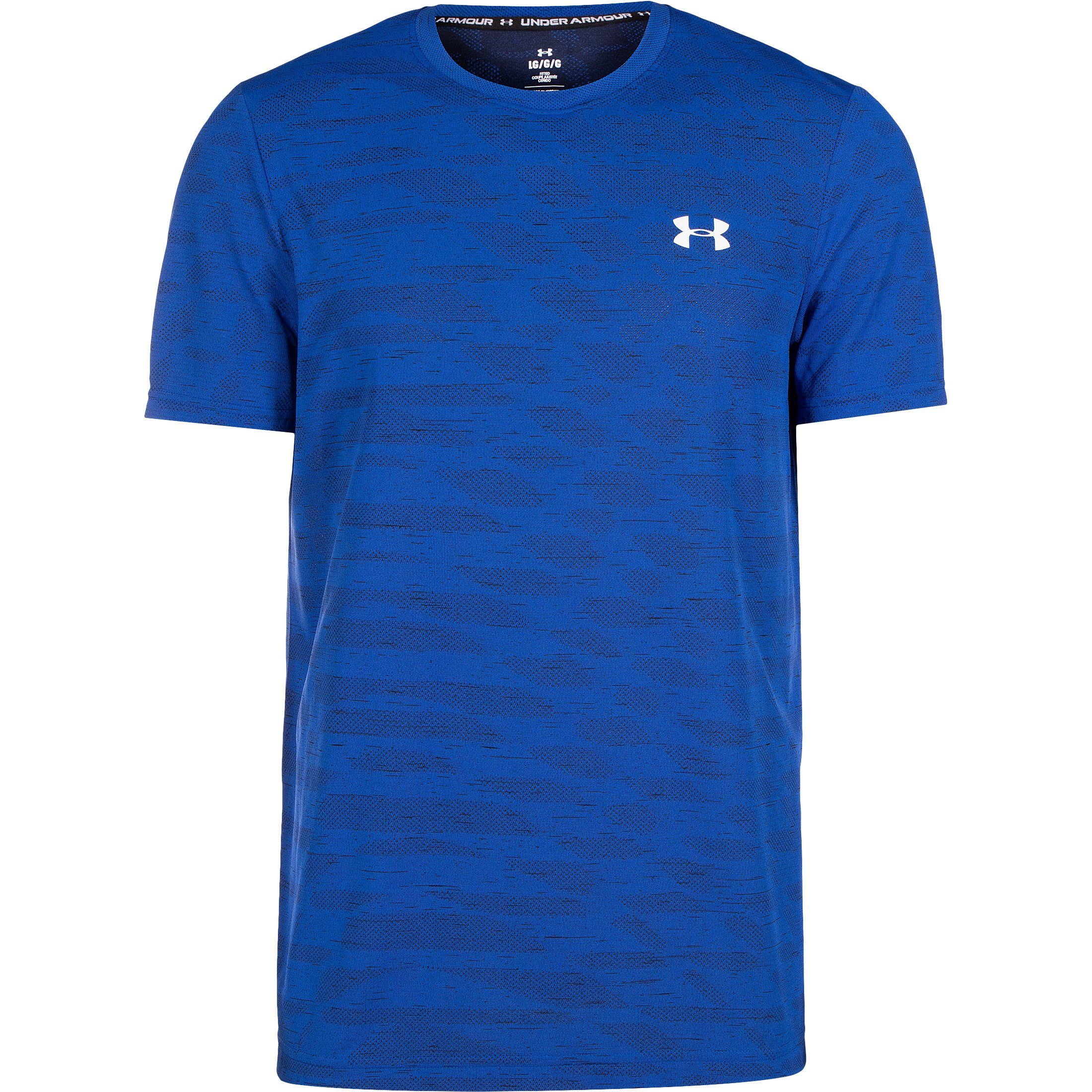Under Armour® Trainingsshirt Seamless Novelty Trainingsshirt Herren blau / weiß