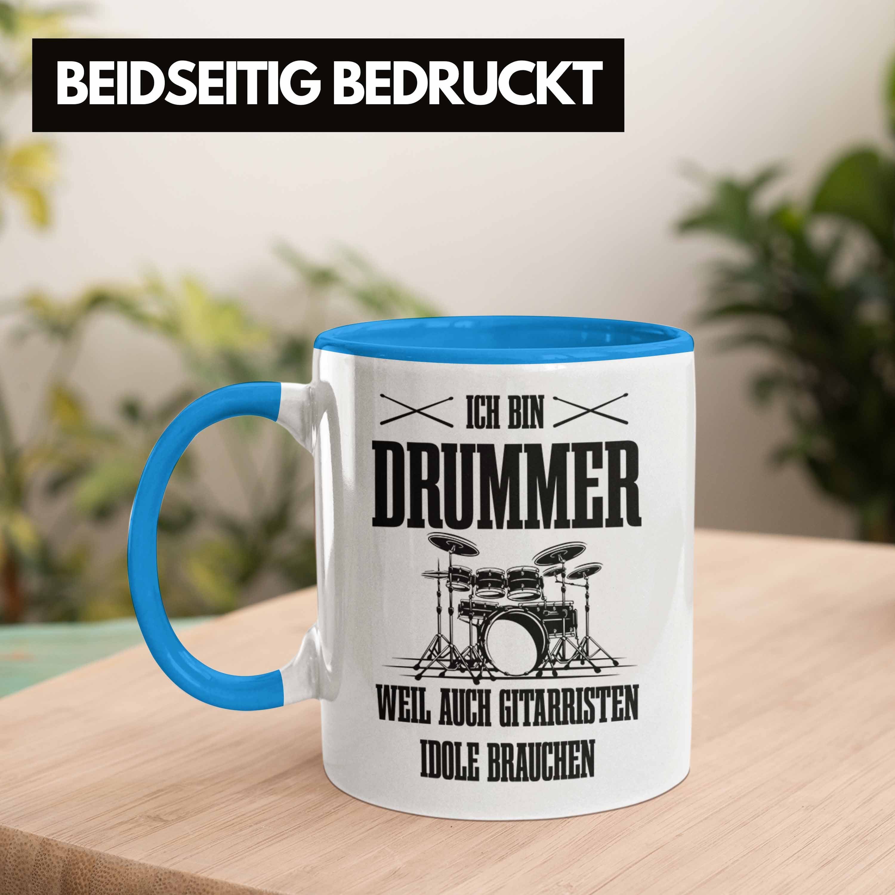 Trendation Tasse Drummer Tasse Geschenk Weil Schlagzeugspieler Auc Geschenkidee Spruch Blau