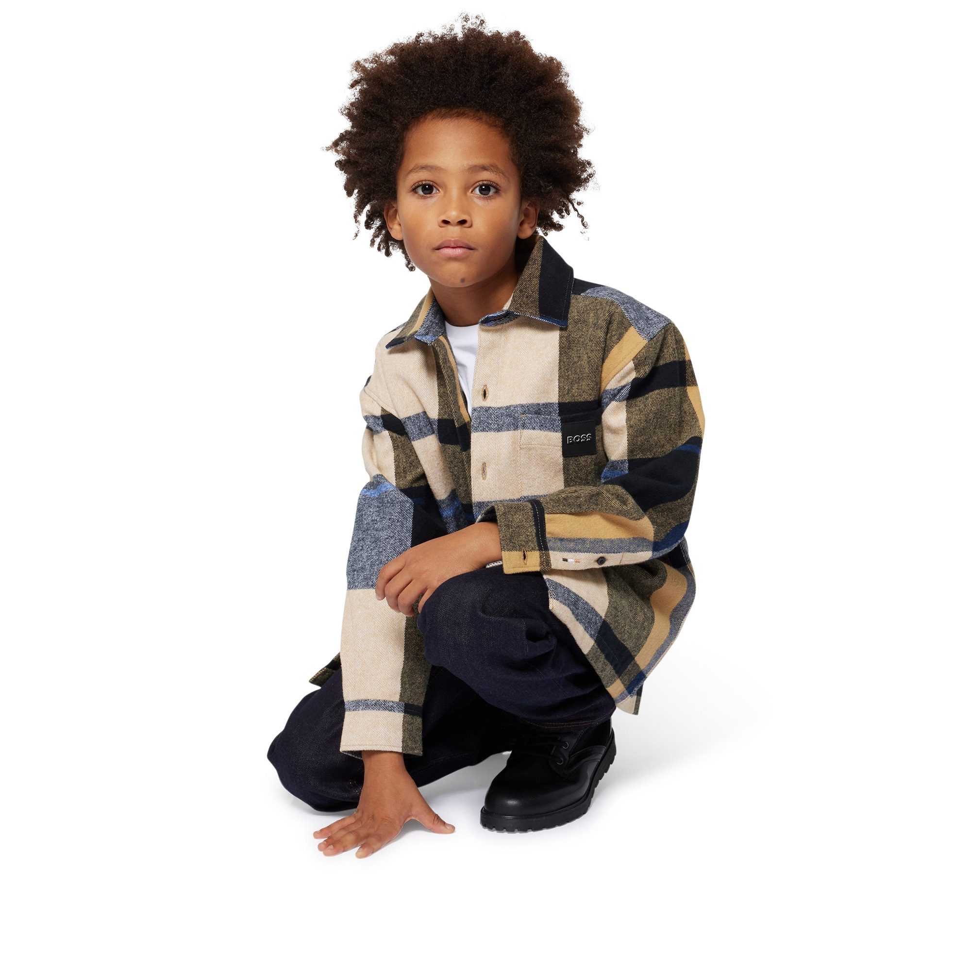 Boss Kidswear Karohemd BOSS langärmeliges Hemd braun kariert Gr. 8-16 Jahre