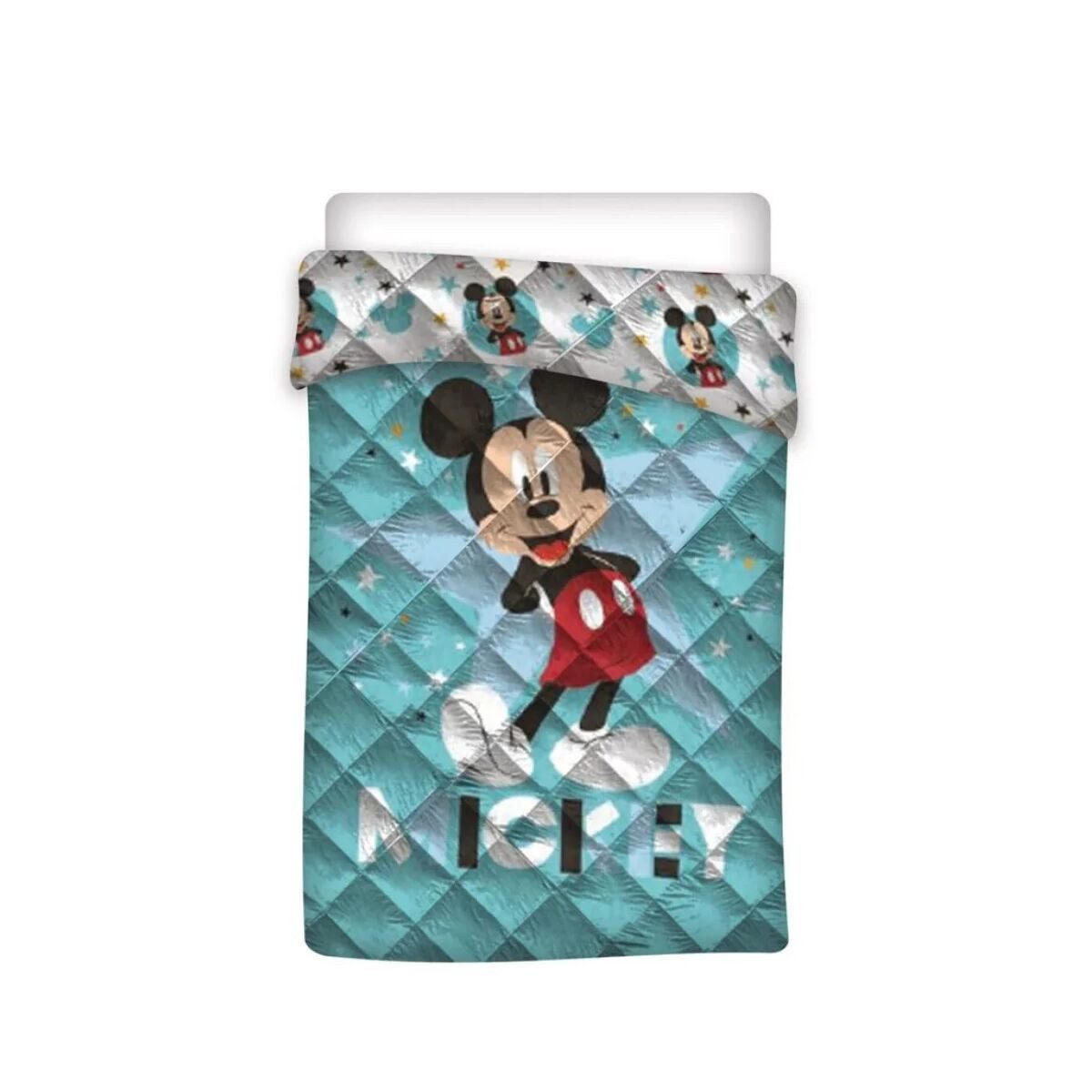 Wohndecke Disney Mickey Pose gestepptes Bettüberwurf, Decke 140x200cm, Disney, Geschenkidee für Mädchen und Jungen