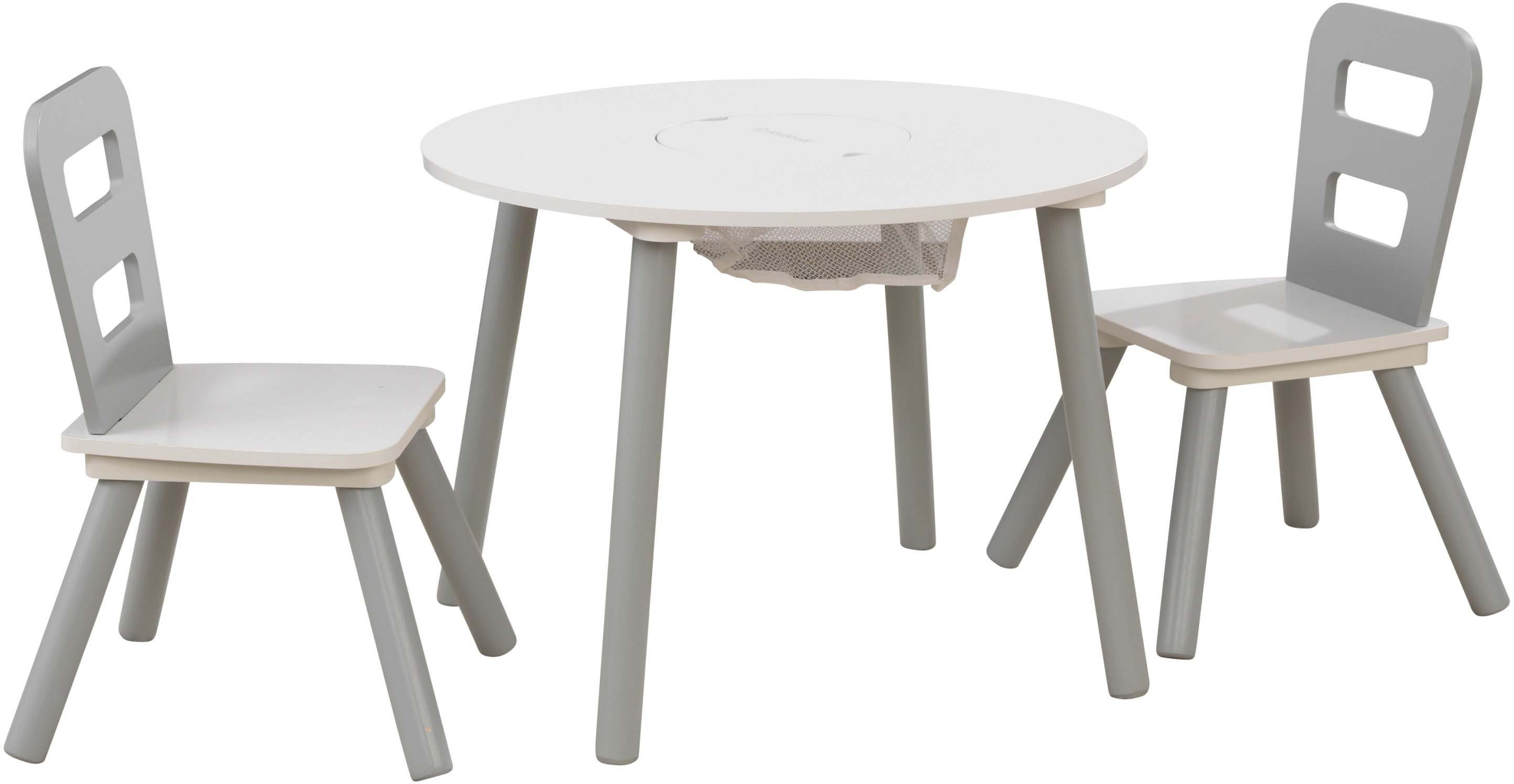 KidKraft® Kindersitzgruppe Tisch mit Netzkörbchen und 2 Stühlen, (3-tlg)