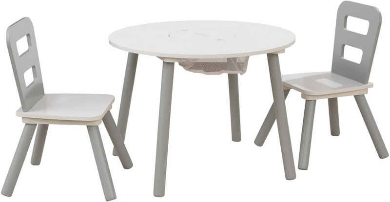 KidKraft® Kindersitzgruppe »Tisch mit Netzkörbchen und 2 Stühlen«, (3-tlg)