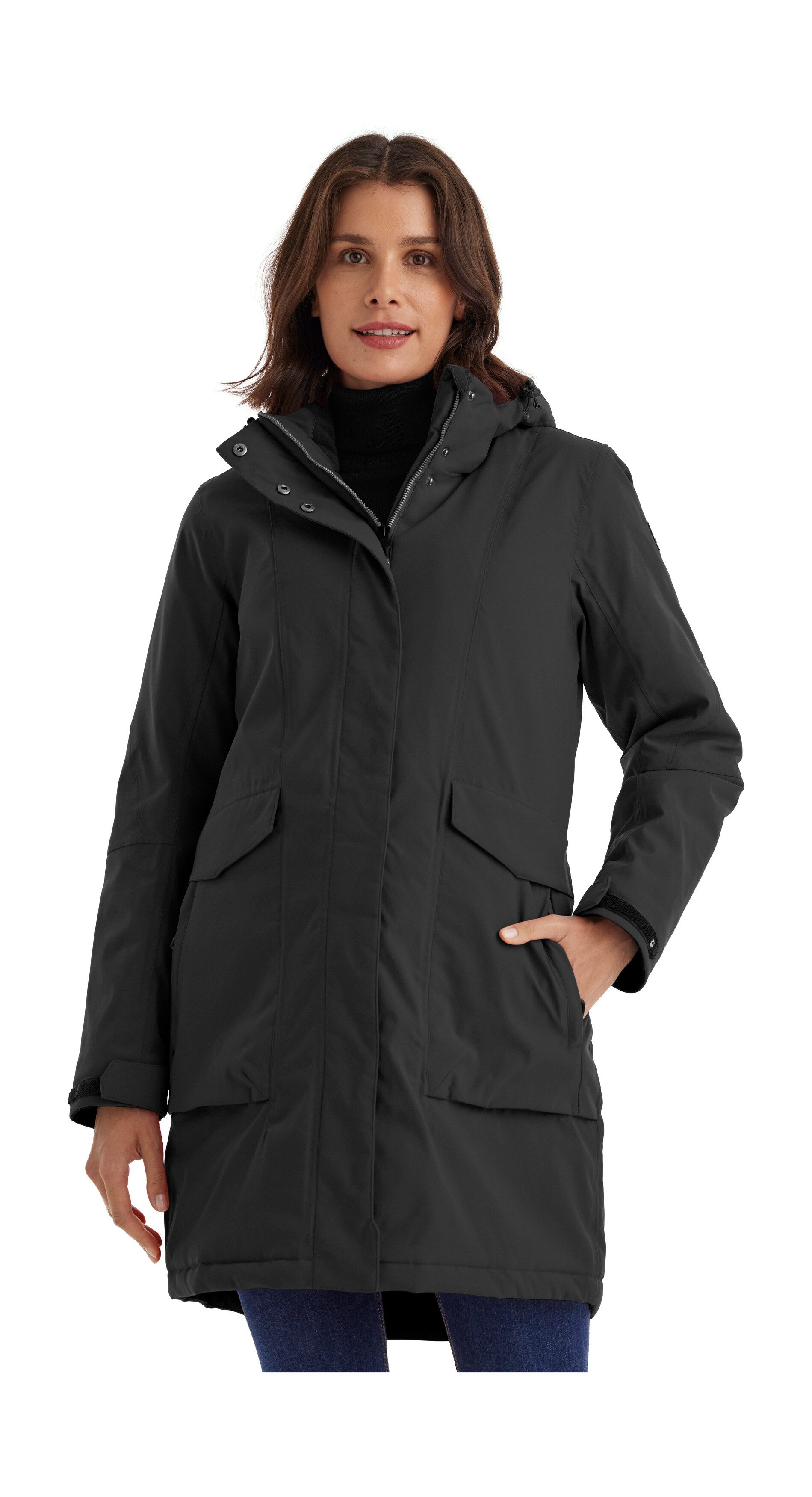 Killtec Parka Damen Funktionsparka Wasserdichter, atmungsaktiver Damenparka mit abnehmbarer Kapuze