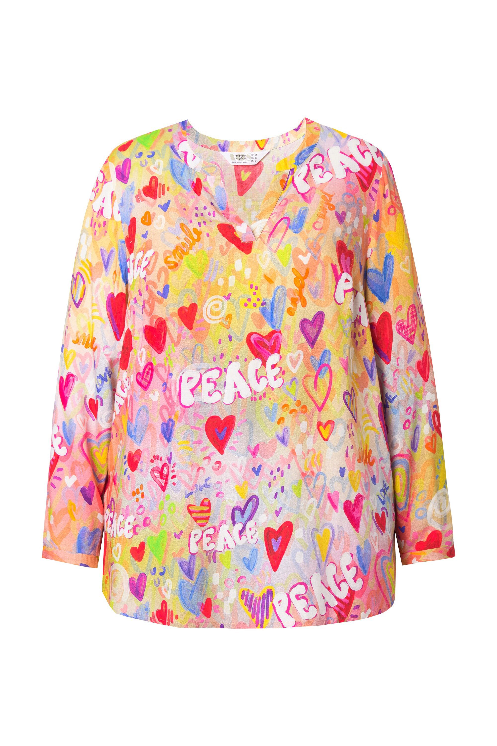 Angel of Style Tunika Tunika farbiges Herz-Muster Langarm günstig online kaufen