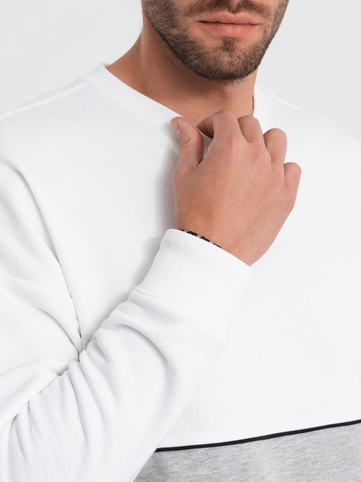 OMBRE Print-Shirt Herren Sweatshirt OVERSIZE mit kontrastierender Farbkombination