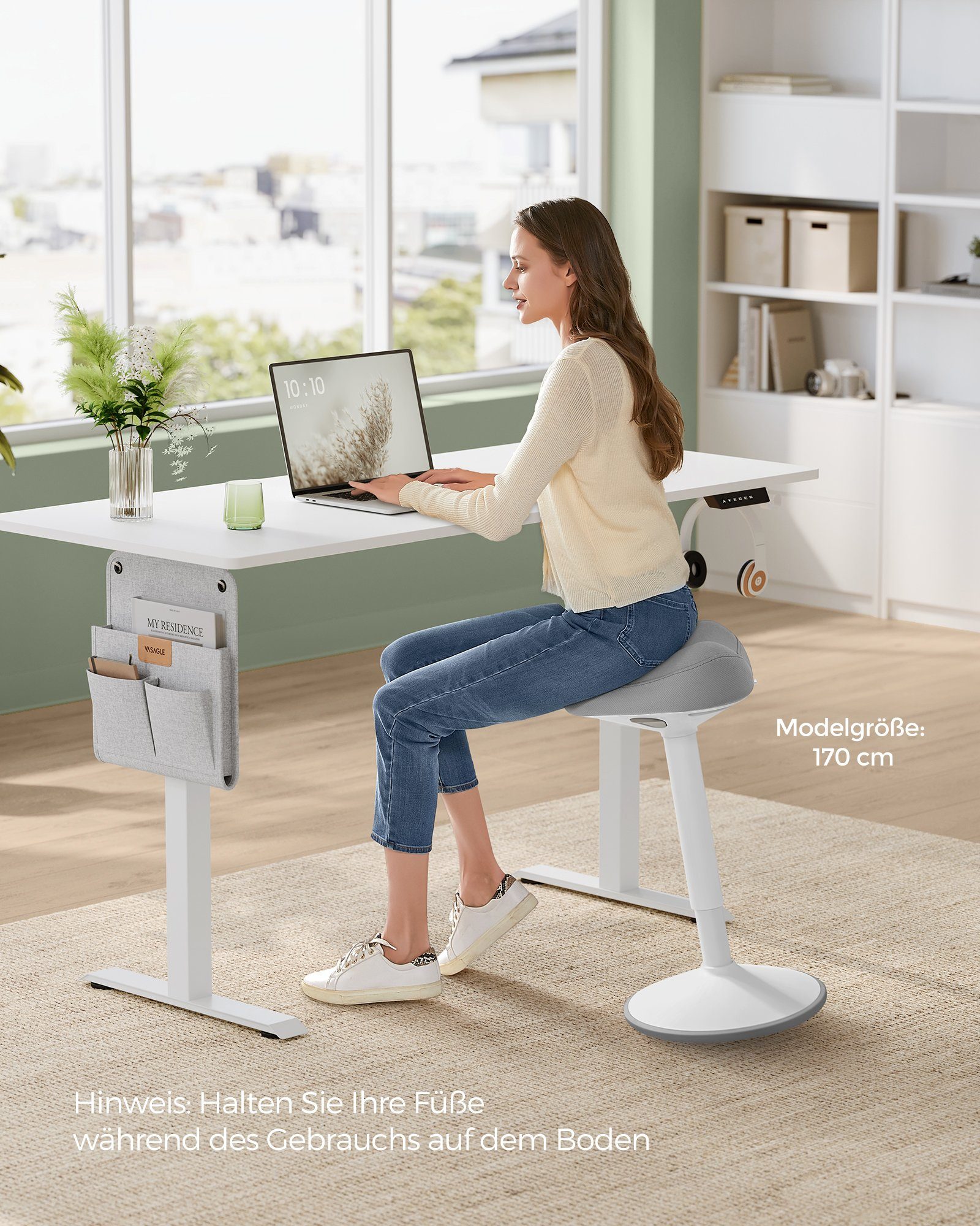 SONGMICS Arbeitshocker, Stehhocker um 360° neigbar, Schreibtischstuhl, Anti günstig online kaufen