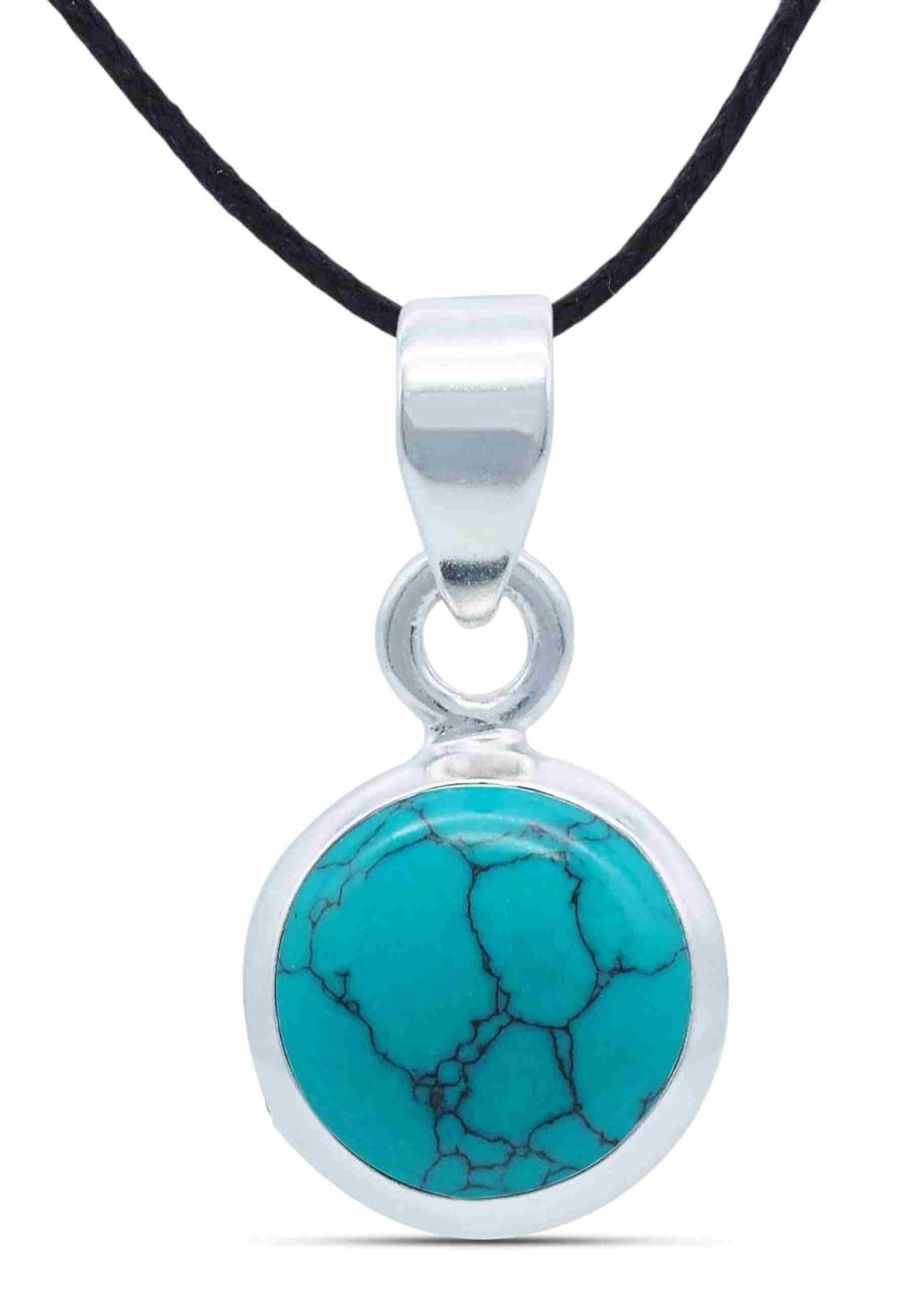 mantraroma Kettenanhänger MIALE rund aus 925 Silber mit Türkis (Kettenanhän günstig online kaufen