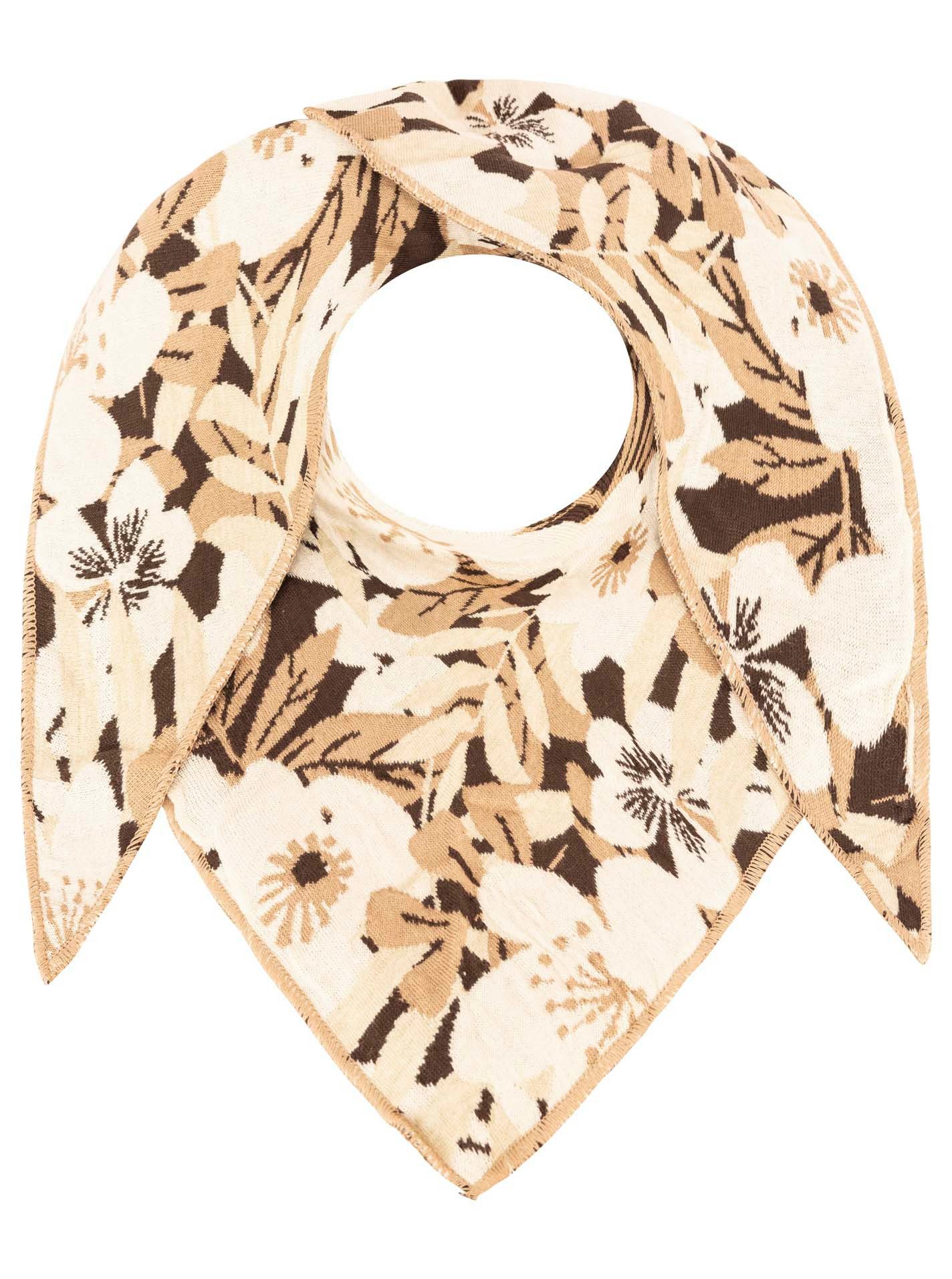 Zwillingsherz Dreieckstuch "Blumen & Sträucher", Strick, florales Muster, w günstig online kaufen