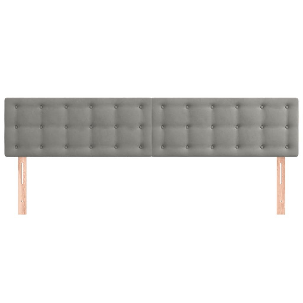 vidaXL Bett Kopfteile Hellgrau 200x5x78/88 cm Samt (1-tlg)