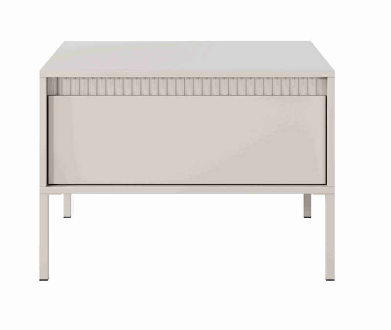 Furnix Couchtisch FURNIX Rebeca Beistelltisch Nachttisch mit Schublade Metallbeine, Push-to-open, 68x48,4x68 cm, erweiterbare Serie Rebeca