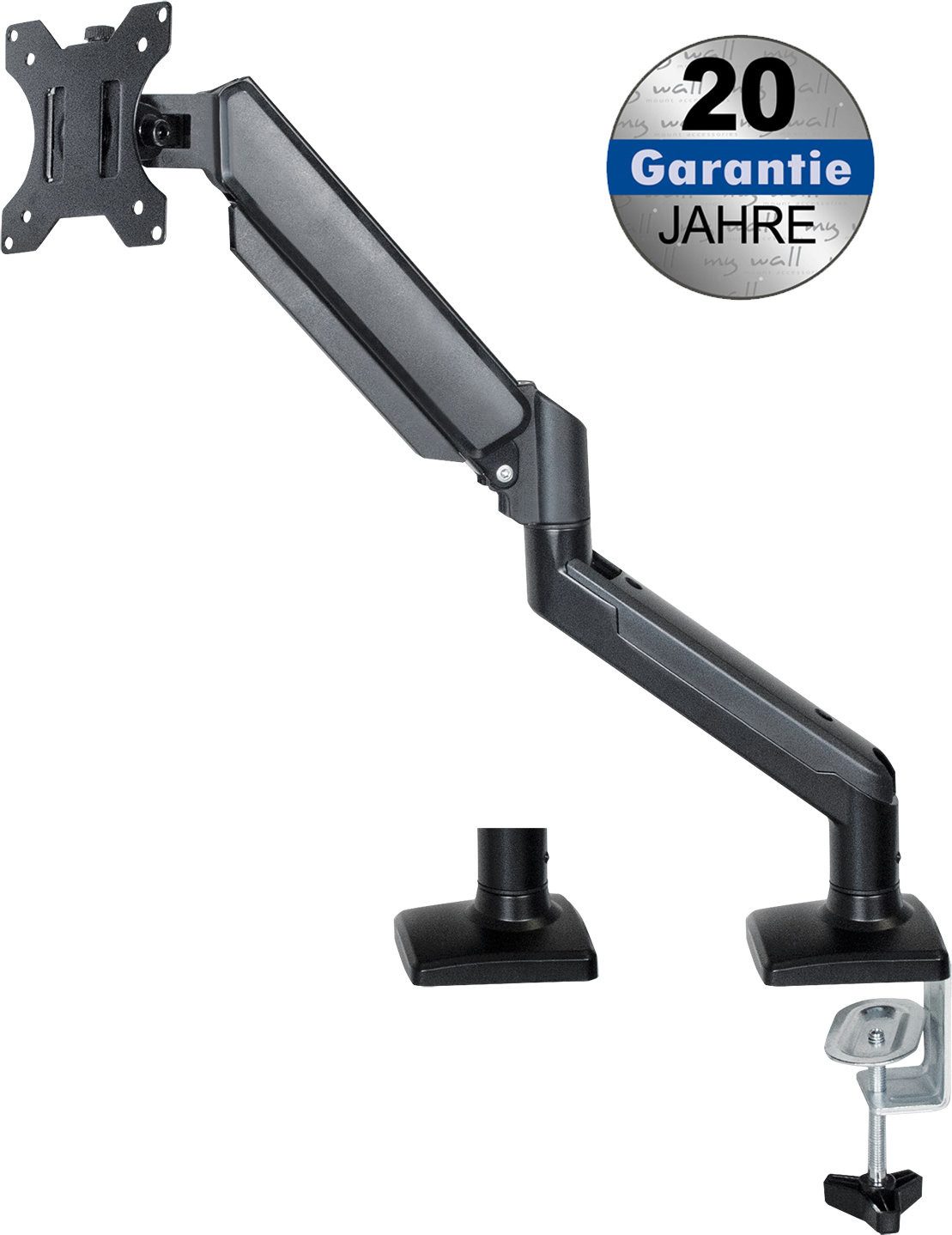 my wall Monitor-Halterung HL 57L Monitorhalter mit Gasdruckfeder für 17-32 Zoll, (Stück, 1-tlg., Integrierte Gasdruckfeder für stufenlose Höhenverstellung)