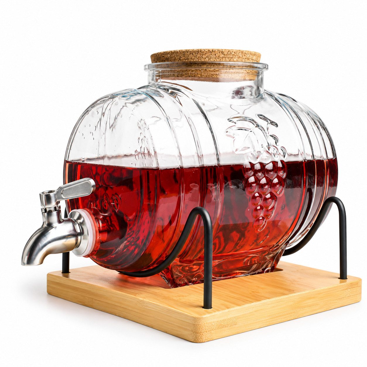 Sendez Getränkespender 3L Fass mit Zapfhahn aus Edelstahl Schnapsfass Weinfass Whiskyfass, 3 Liter
