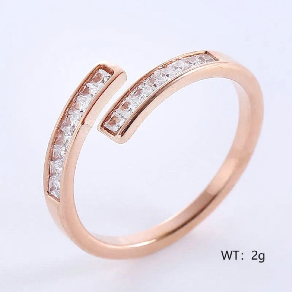 Eyecatcher Fingerring Offener eleganter Ring Gold Rosé oder Silber mit Edel günstig online kaufen
