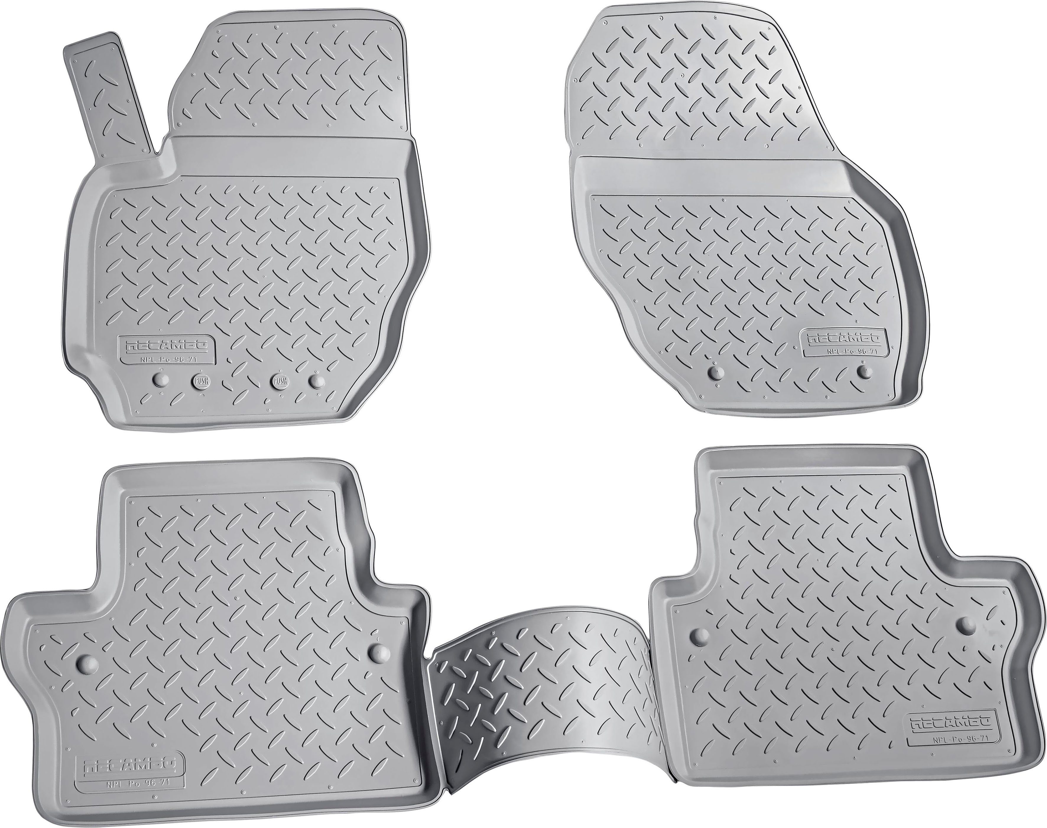 RECAMBO Passform-Fußmatten CustomComforts (4 St), für Volvo V70, XC70 2007 - 2016, perfekte Passform | Automatten